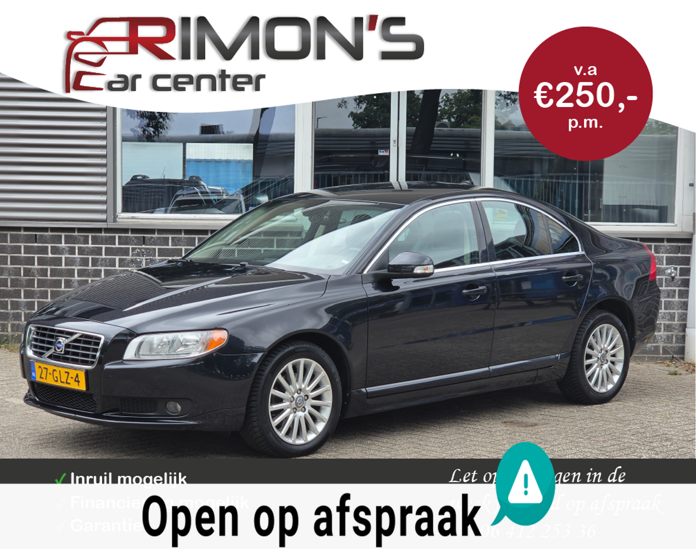 Volvo S80 2.5 T Momentum 1 Ste Eigenaar Dealer Onderhouden 2008 - voorkant