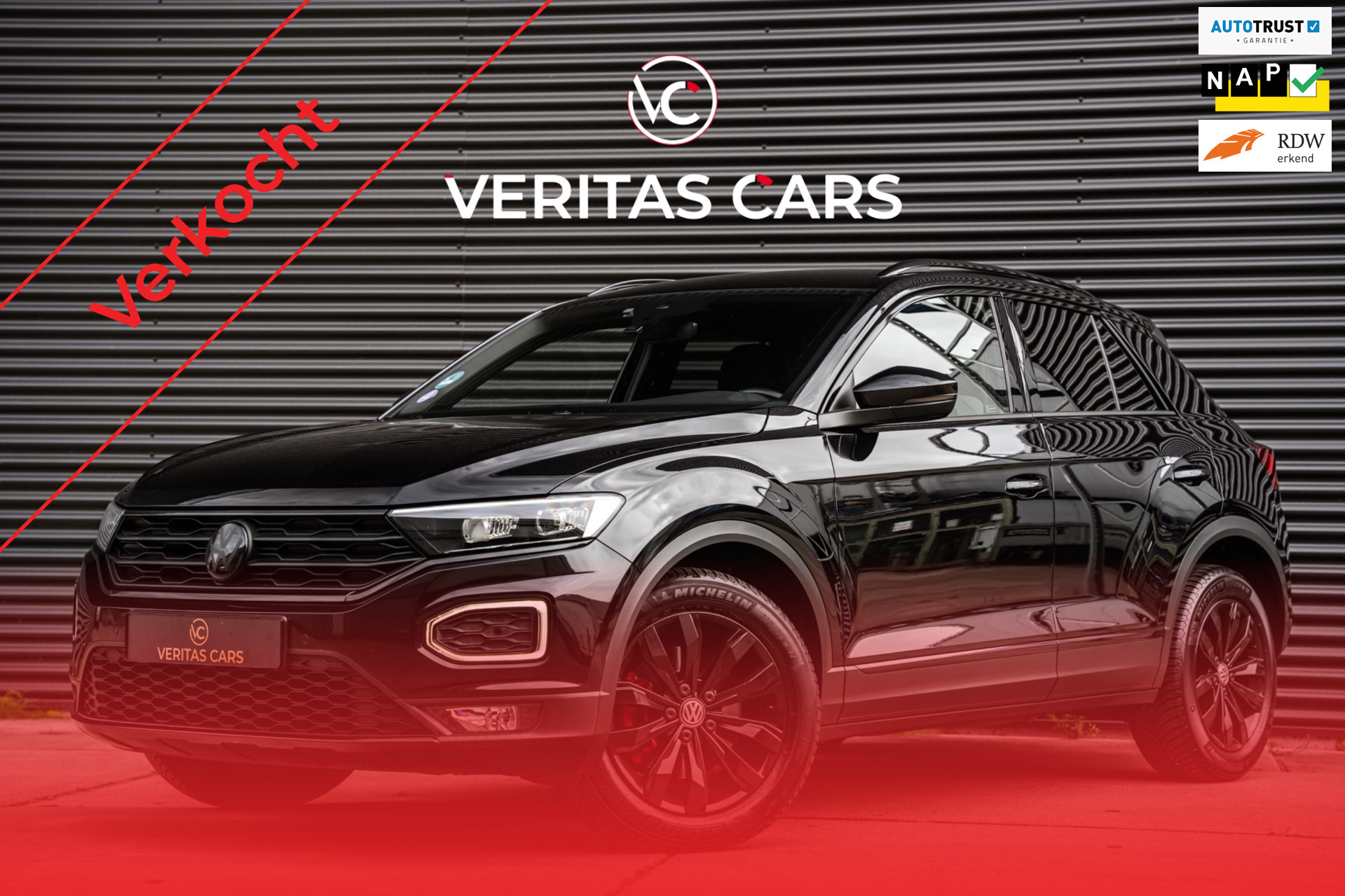 Volkswagen T-roc 1.5 TSI Sport Black Edition 150PK DSG|Camera|ACC|Lane assist|Virtual|CarPlay|Trekhaak e.o. 2019 - voorkant
