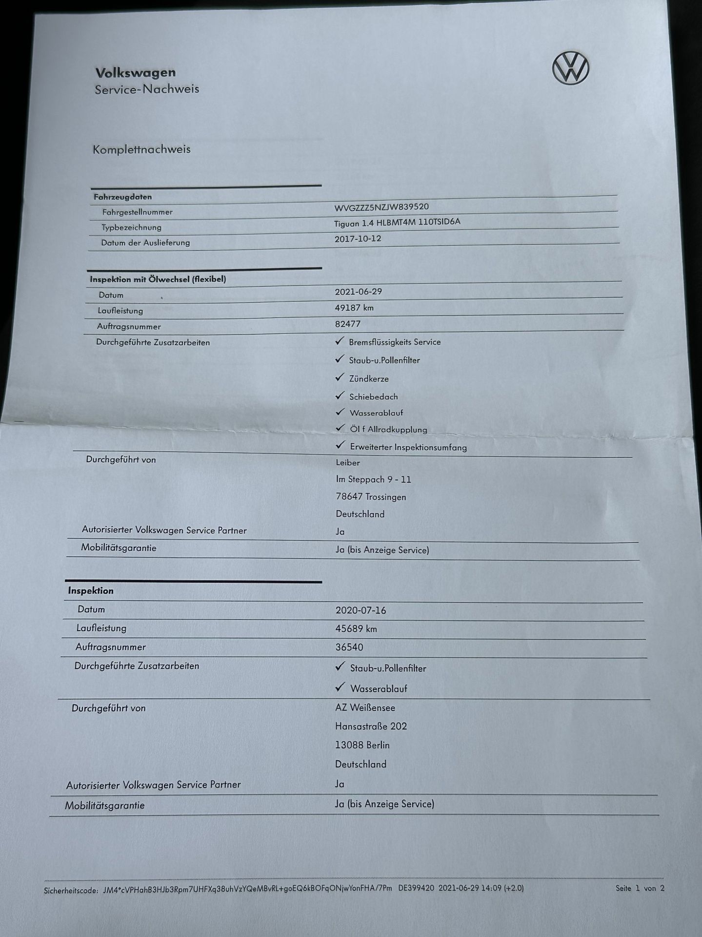Foto van Volkswagen Tiguan