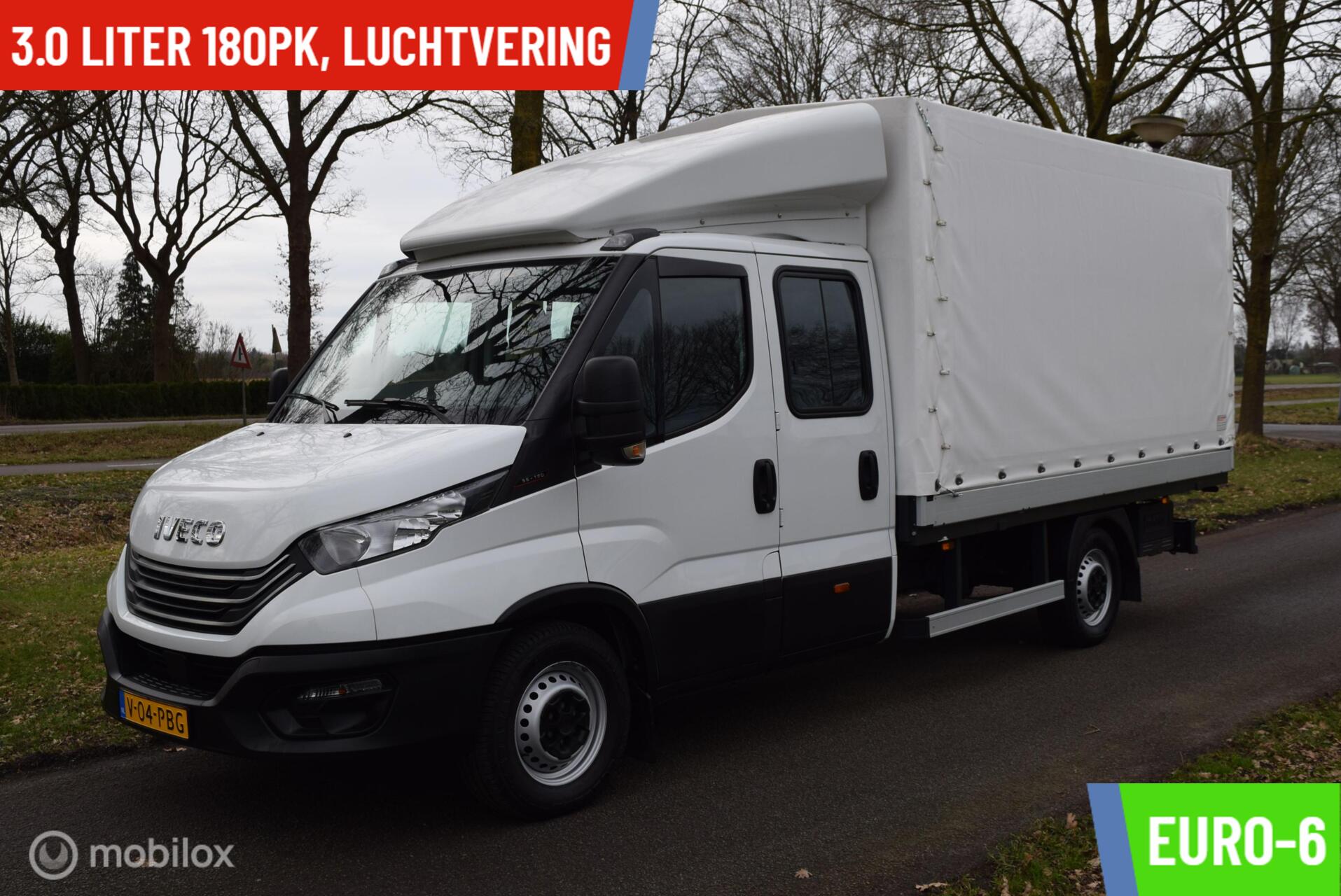 Iveco 35s18 35S18D 3.0 180pk |Open Laadbak met huif | Dubbele Cabine | wb410 DC 2023 - voorkant