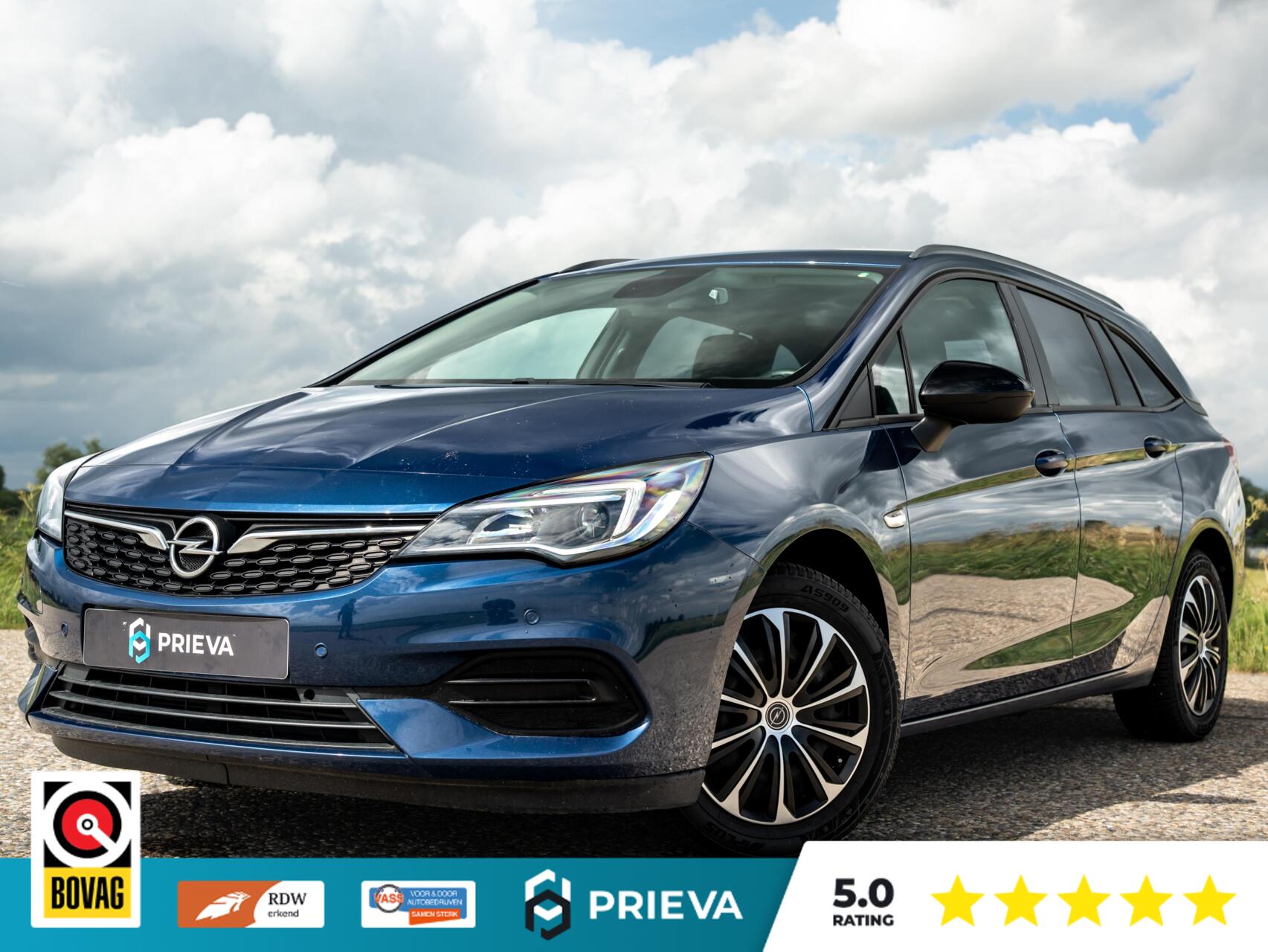 Opel Astra Sports Tourer 1.2 Turbo | Stoelverwarming | Trekhaak | Dealer | Apple/Android 2021 - voorkant