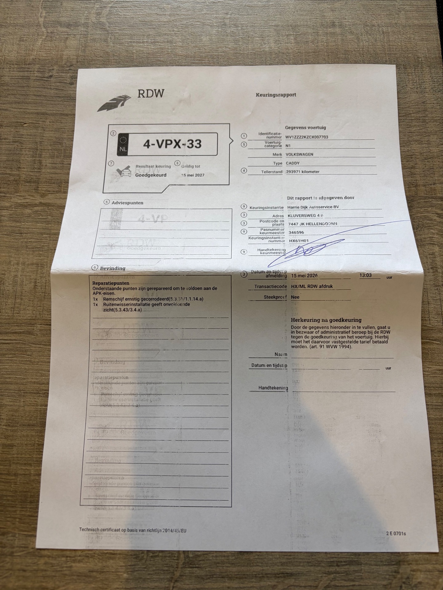 Foto van Volkswagen Caddy