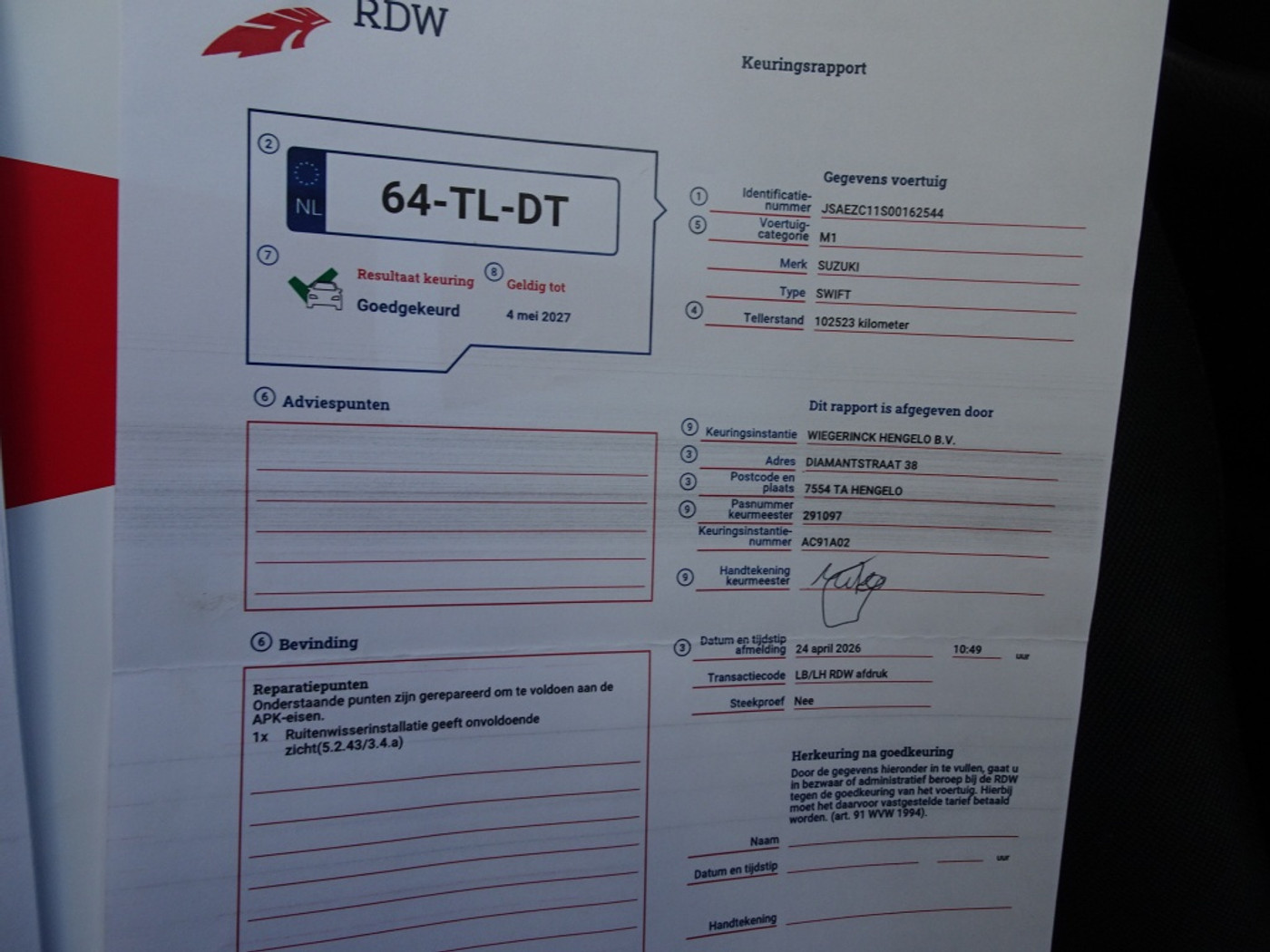 Foto van Suzuki Swift