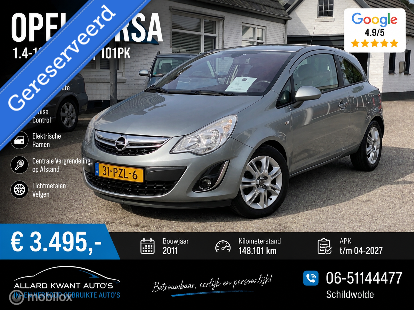 Opel Corsa 1.4-16V Cosmo/Climate/Cruise/148.dkm 2011 - voorkant