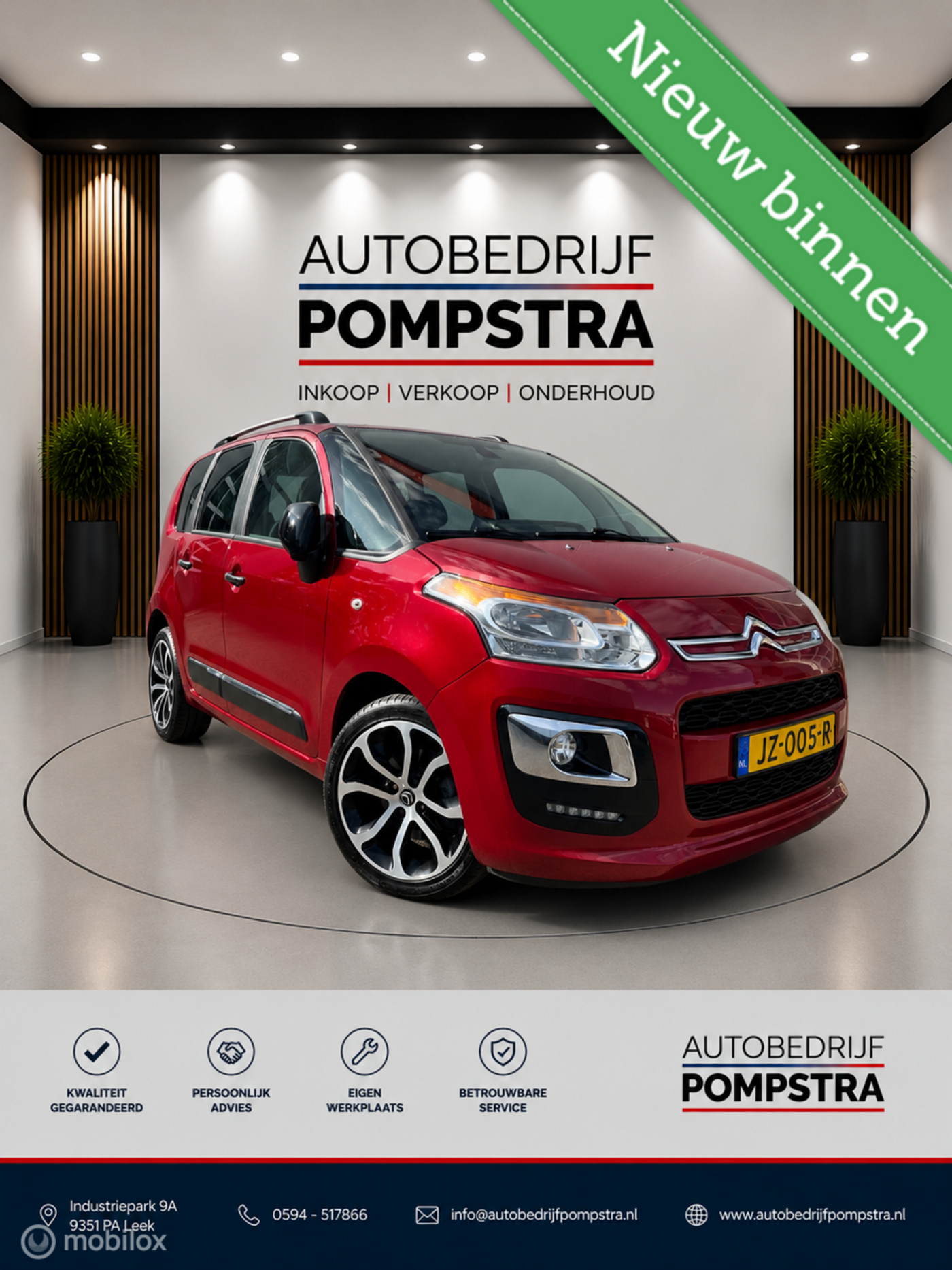 Citroen C3 Picasso 1.2 PureTech Feel Ed NAVI/CLIMA/TREKH/PDC 2016 - voorkant