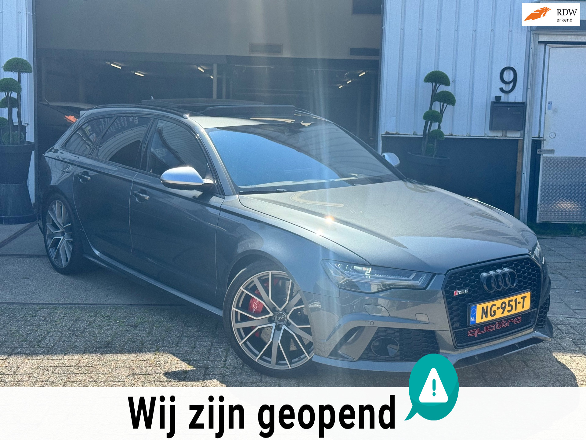 Audi RS 6 Avant Performance 4.0 TFSI PERFORMANCE PANO|HEADUP|CERAMIC|ACC|LANE 2016 - voorkant