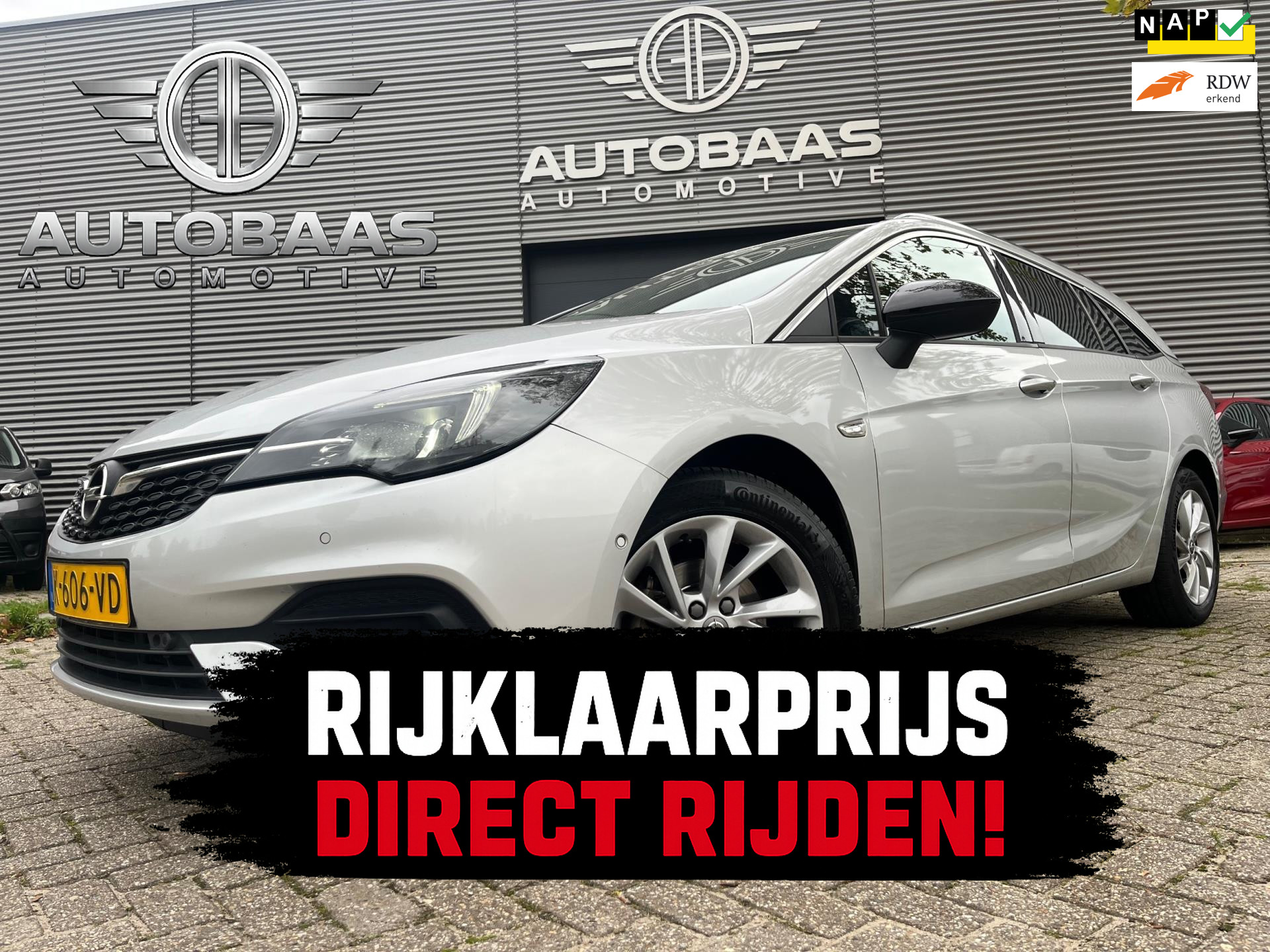 Opel Astra Sports Tourer 1.4 Business Elegance AUTOMAAT+NL-AUTO+NAP+1EIG+NAVI+TREKHAAK+CAMERA+STOELVERMING+INCL BTW+ 2021 - voorkant