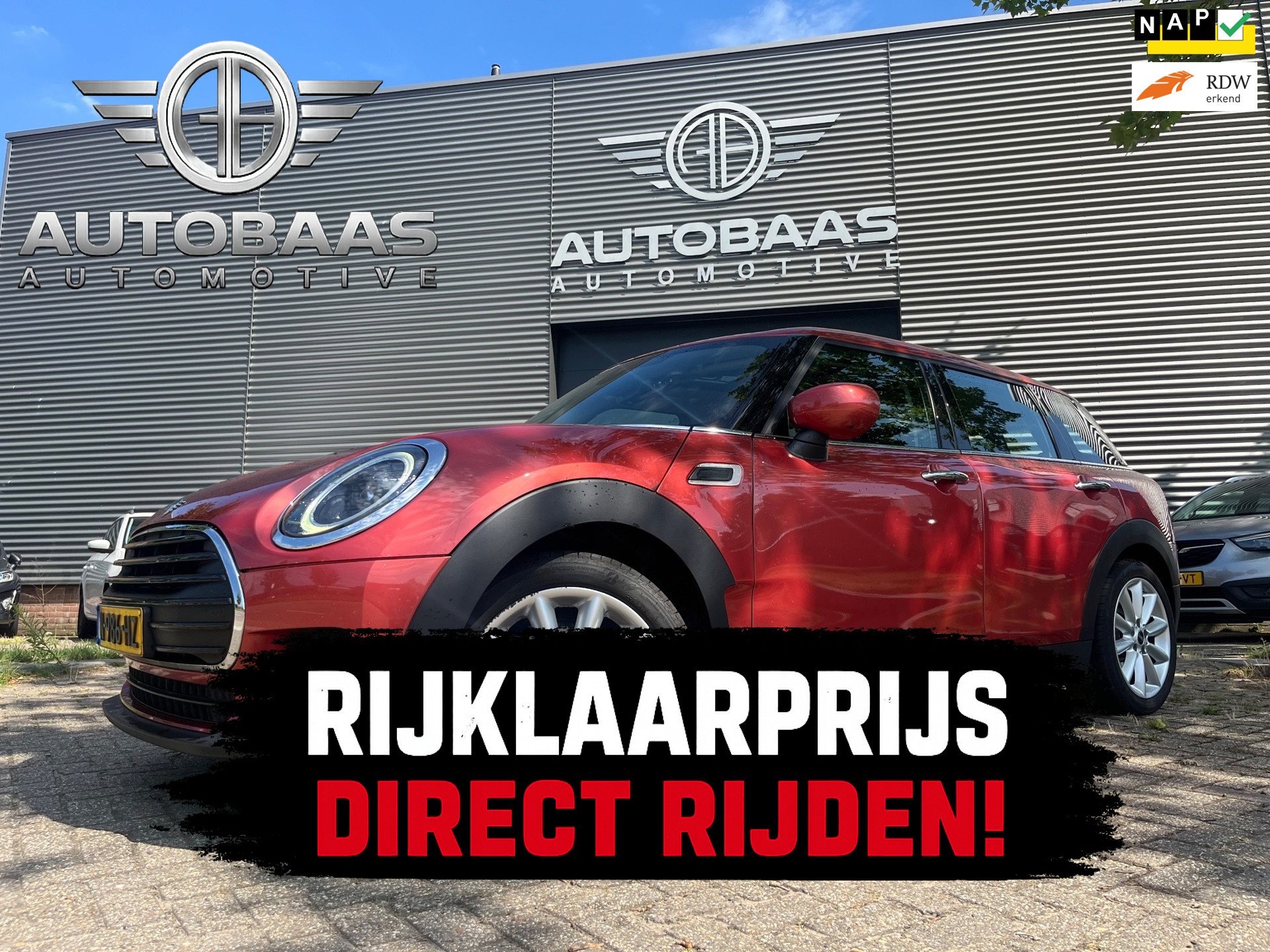 Mini Clubman Cooper 1.5 Cooper Business Edition AUTOMAAT+NLAUTO+1EIG+PANORAMADAK+FULL LED+CILMATE CONTROL+TREKHAAK+1/2 LEDER+INCL BTW+ 2021 - voorkant