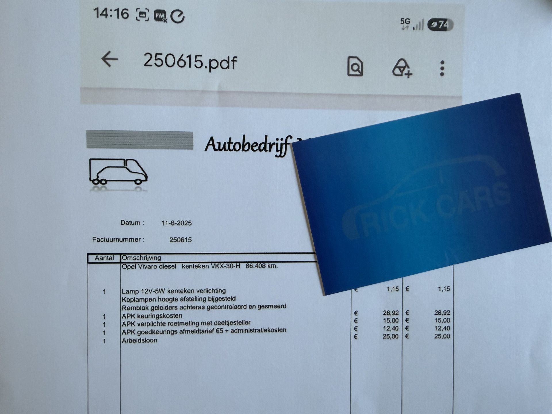 Foto van Opel Vivaro