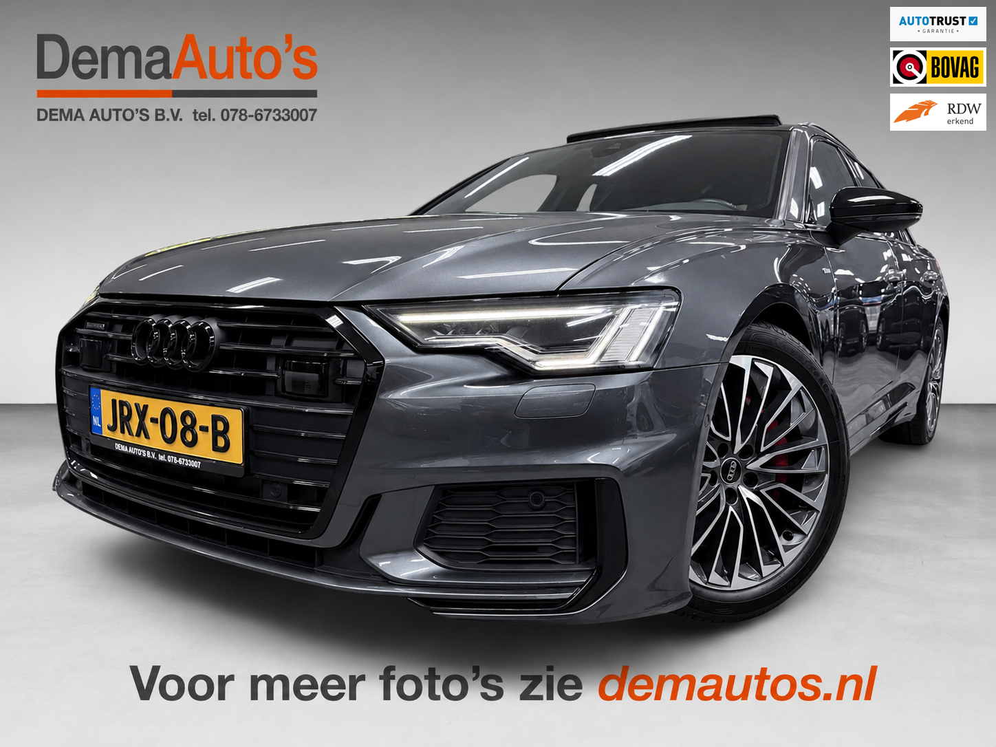 Audi A6 Avant 55 TFSI E 55 TFSI e-quattro 3X S-LINE BLACK-LINE SOH-TEST/PANO/B&O/SFEERVERL/M-STOELEN/NAVI/DAB/CARPLAY/// 2023 - voorkant