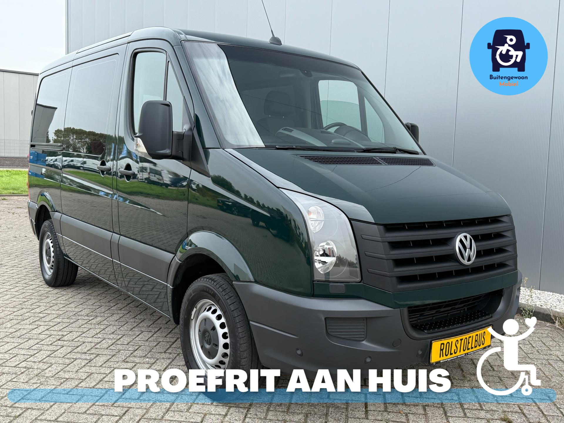Volkswagen Crafter Rolstoelbus (airco) Rolstoel Voorin L1H1 3-4 Persoons 2016 - voorkant