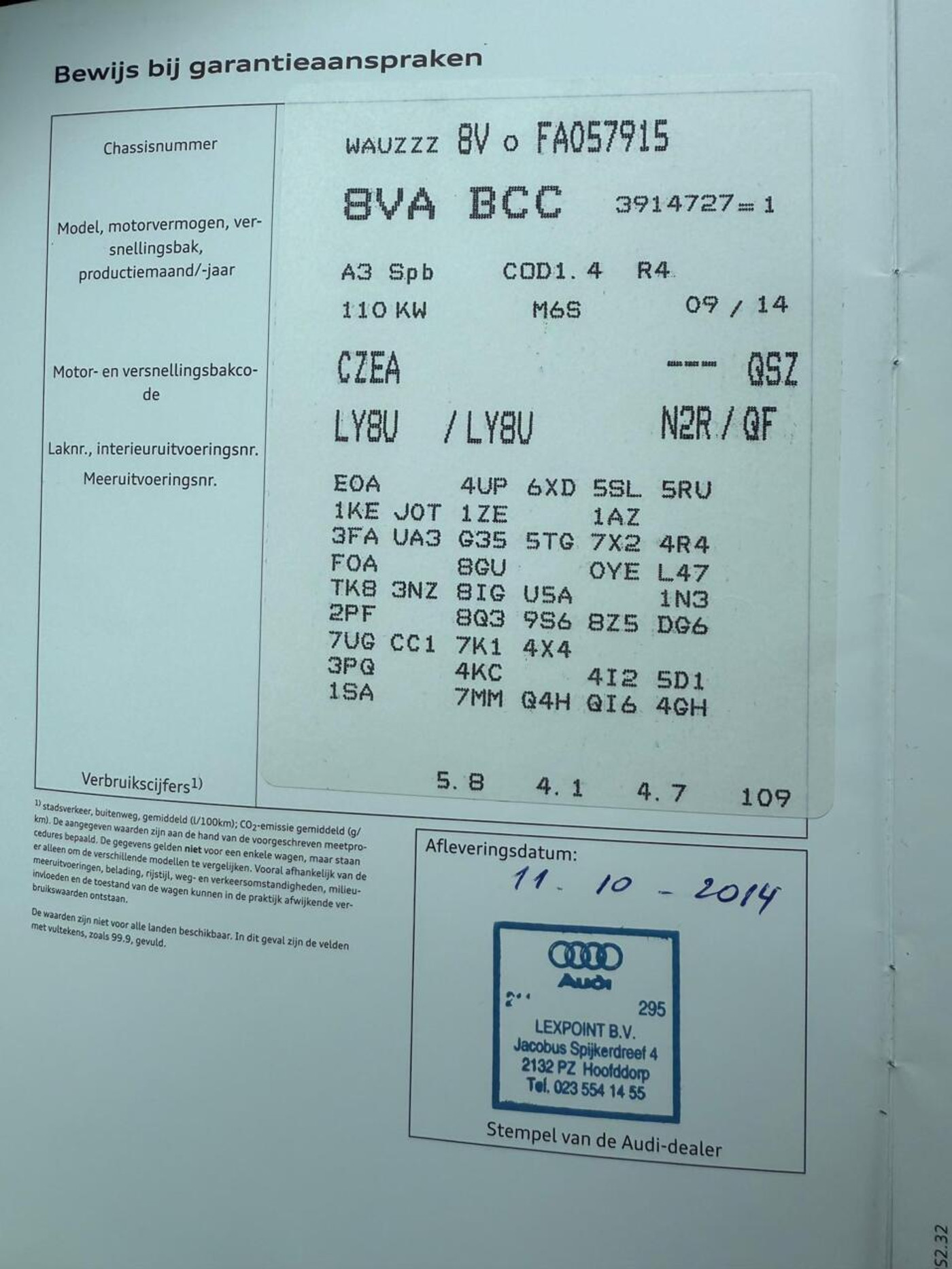 Foto van Audi A3 Sportback
