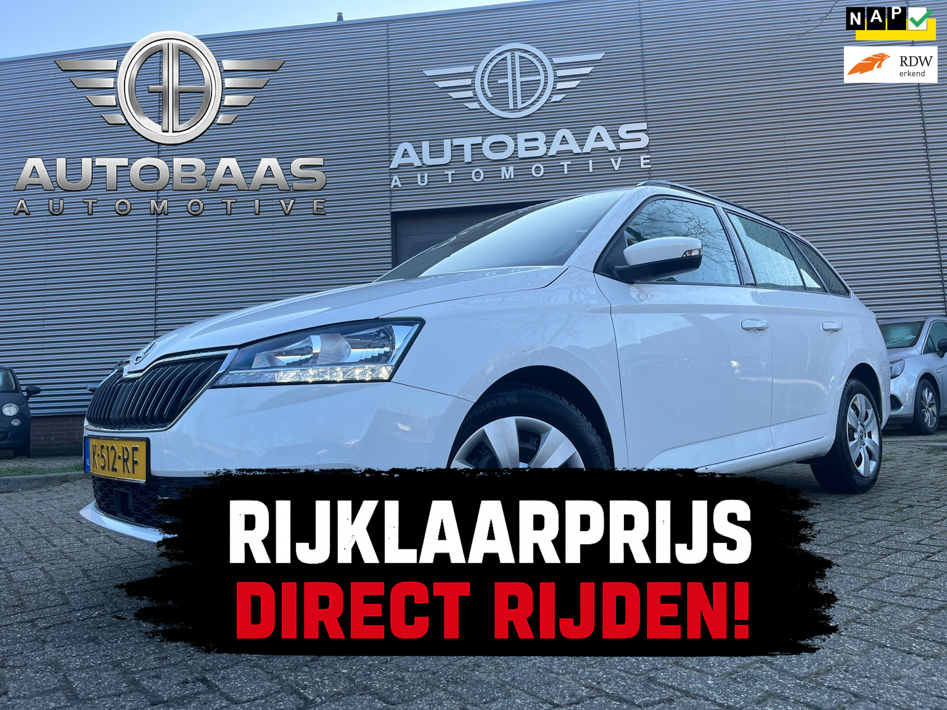 Skoda Fabia 1.0 TSI Ambition AUTOMAAT+NL-AUTO+NAP+1EIG+NAVI+PARKEERSENSOREN+CRUISECONTROL+CLIMATE CONTROL+INCL BTW+ 2021 - voorkant