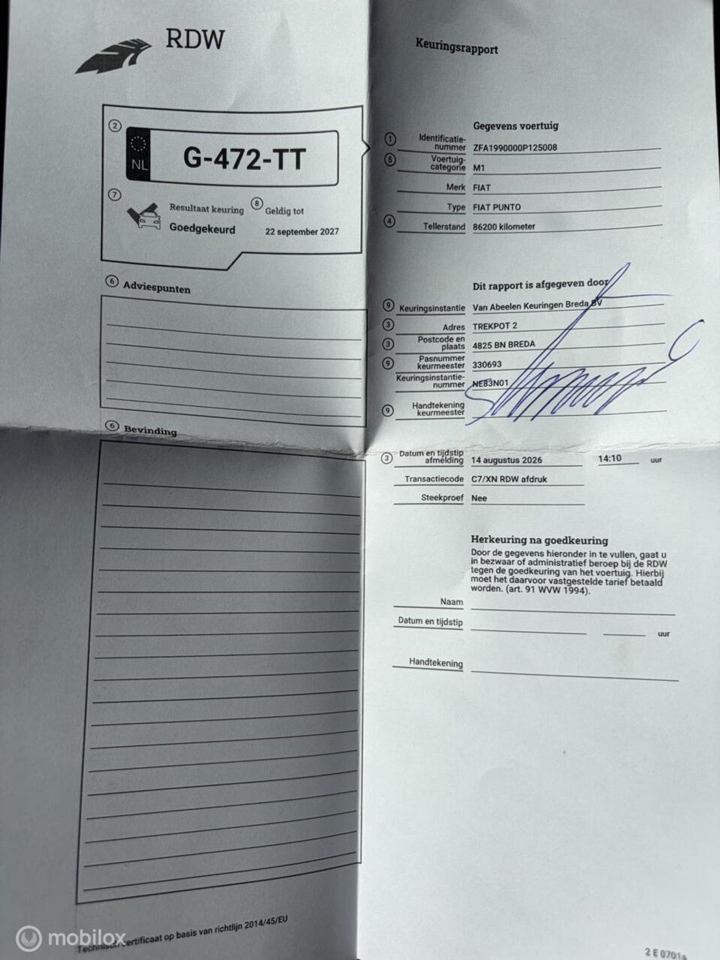 Foto van Fiat Fiat Punto