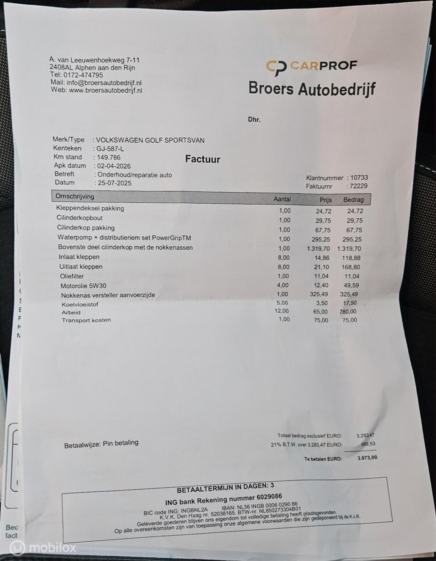 Foto van Volkswagen Golf Sportsvan