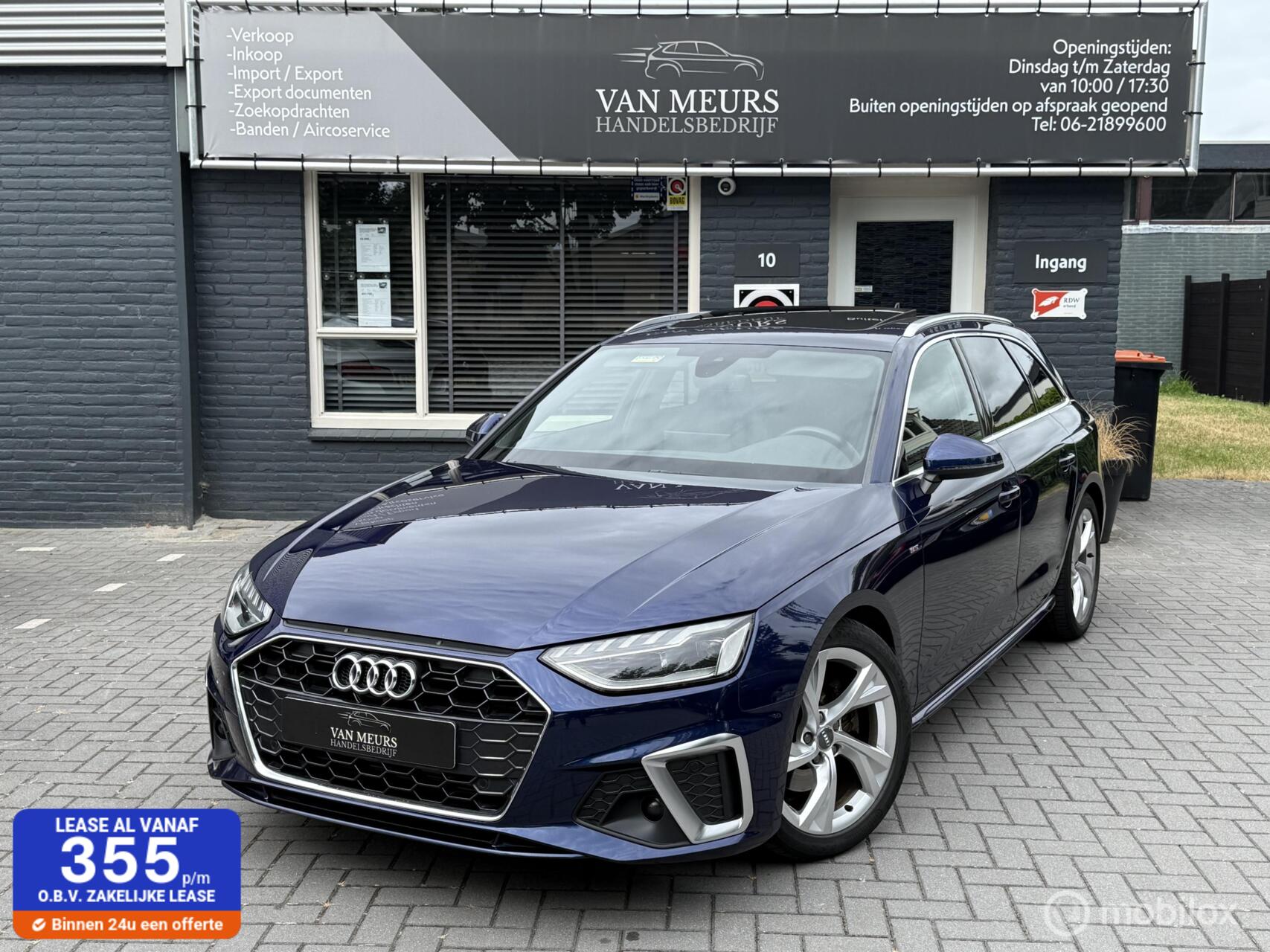 Audi A4 Avant 35 TFSI Launch edition Sport, S-line, Automaat, Pano, trekhaak, navigatie, cruise, massage stoelen, apk 11-2027 2019 - voorkant