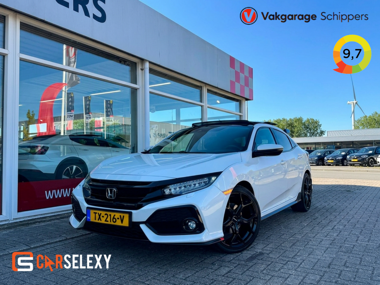 Honda Civic 5dr 1.5 i-VTEC Turbo Sport Plus|Active damping|Pano|Stoelverw| 2018 - voorkant