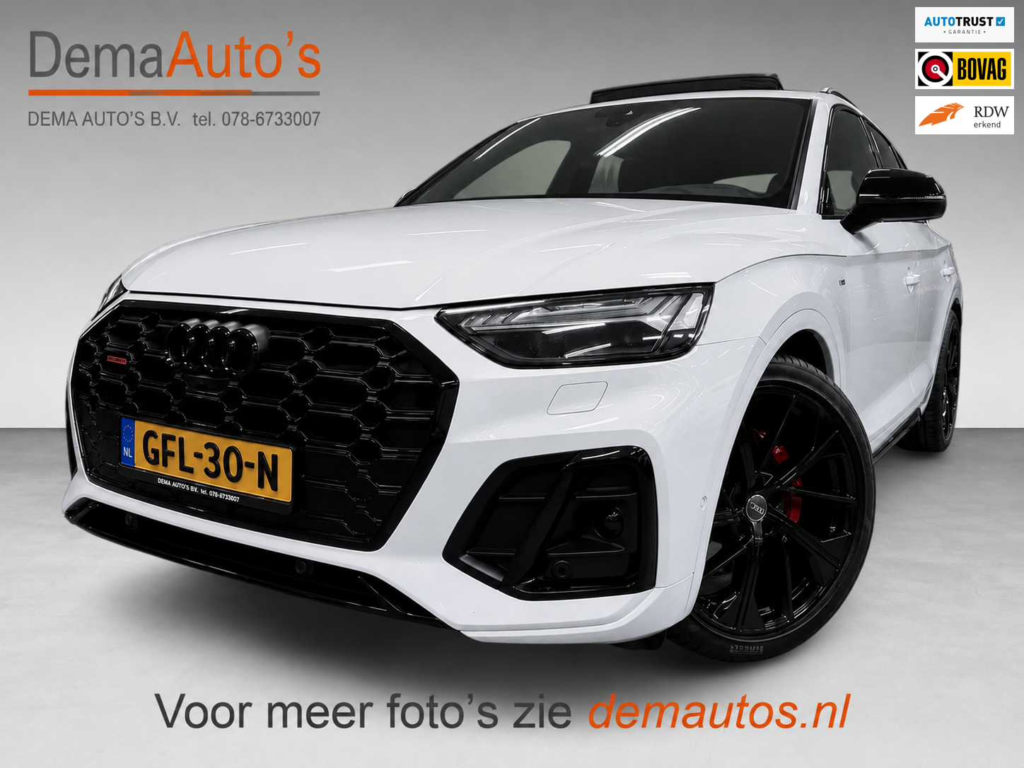 Audi Q5 55 TFSI e SQ5 367PK 3X S-LINE 21'' SOH-TEST/BLACK-LINE PANO/B&O/H-UP/LUCHTVERING/MASSAGE STOELEN/FULL-OPTION!!! 2021 - voorkant