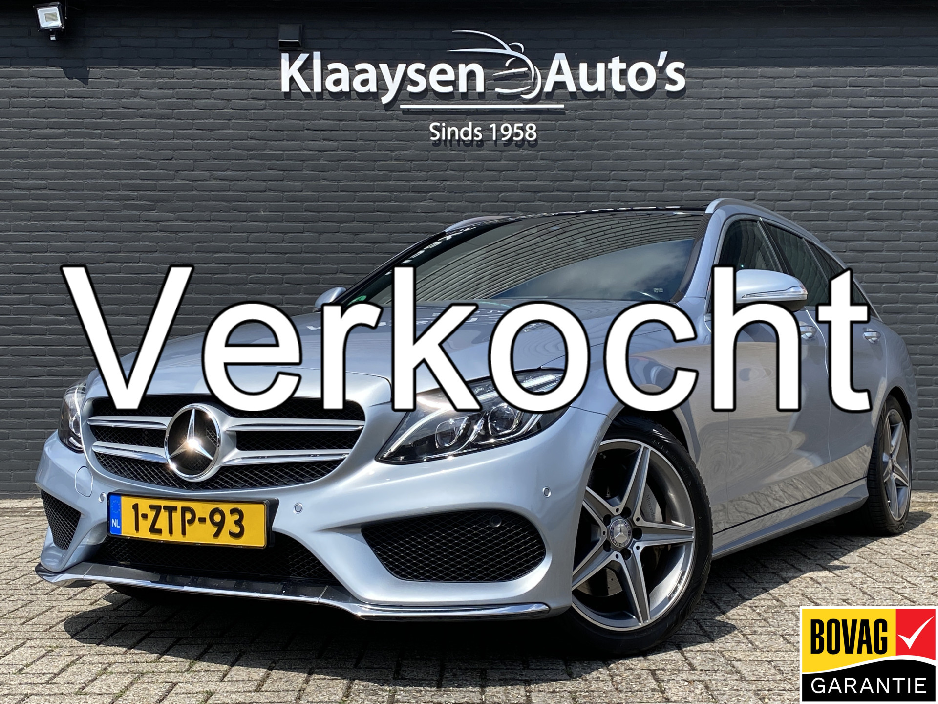 Mercedes-Benz C 250 250 AMG 211 pk AUT. | dealer onderh. | rood leder | panoramadak | burmester audio | trekhaak | memory seats 2015 - voorkant