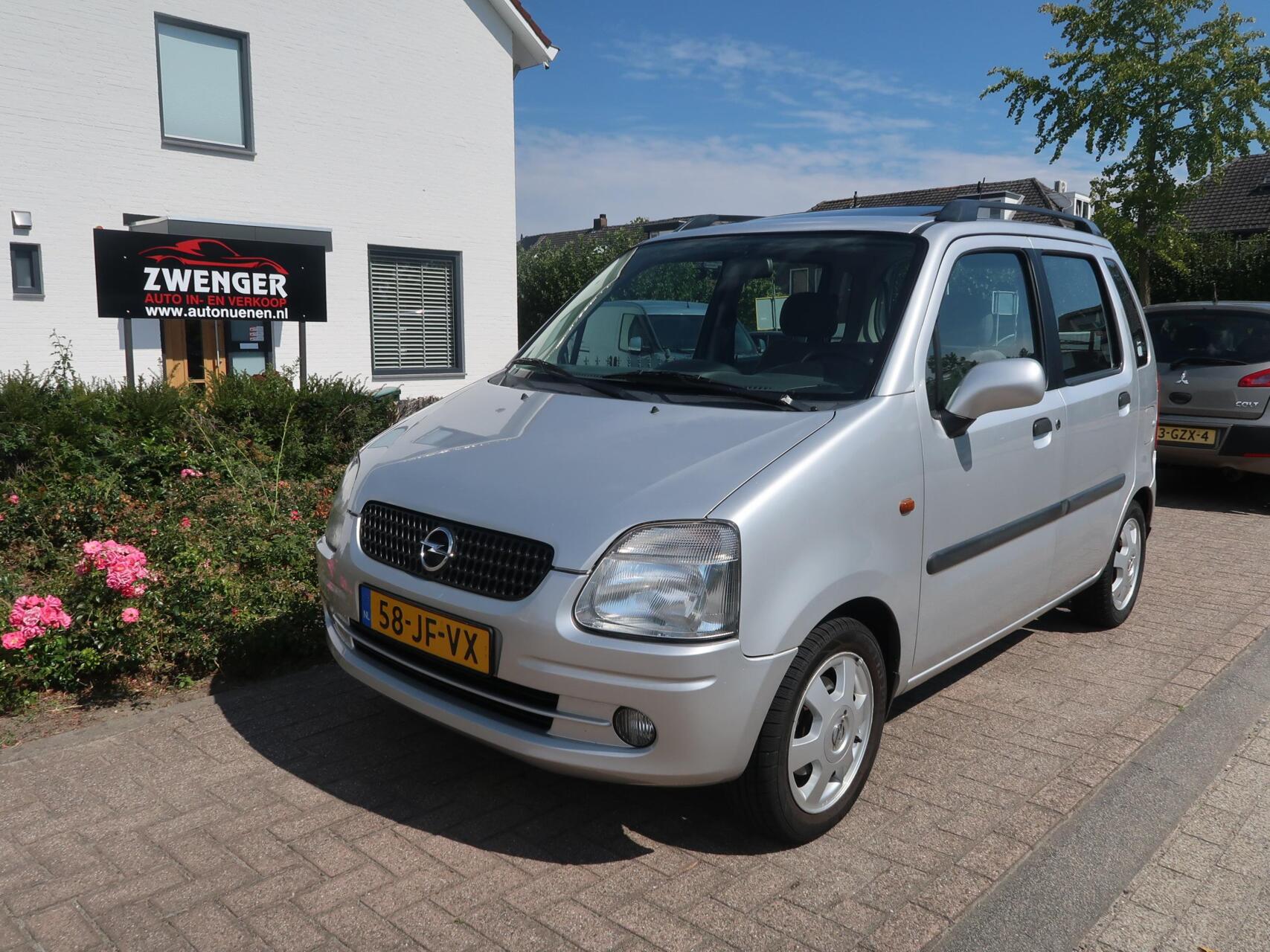 Opel Agila 1.2-16V SCHUIFDAK|TREKHAAK|BLUETOOTH|STUURBEKRACHTIGING|GOED ONDERHOUDEN 2002 - voorkant