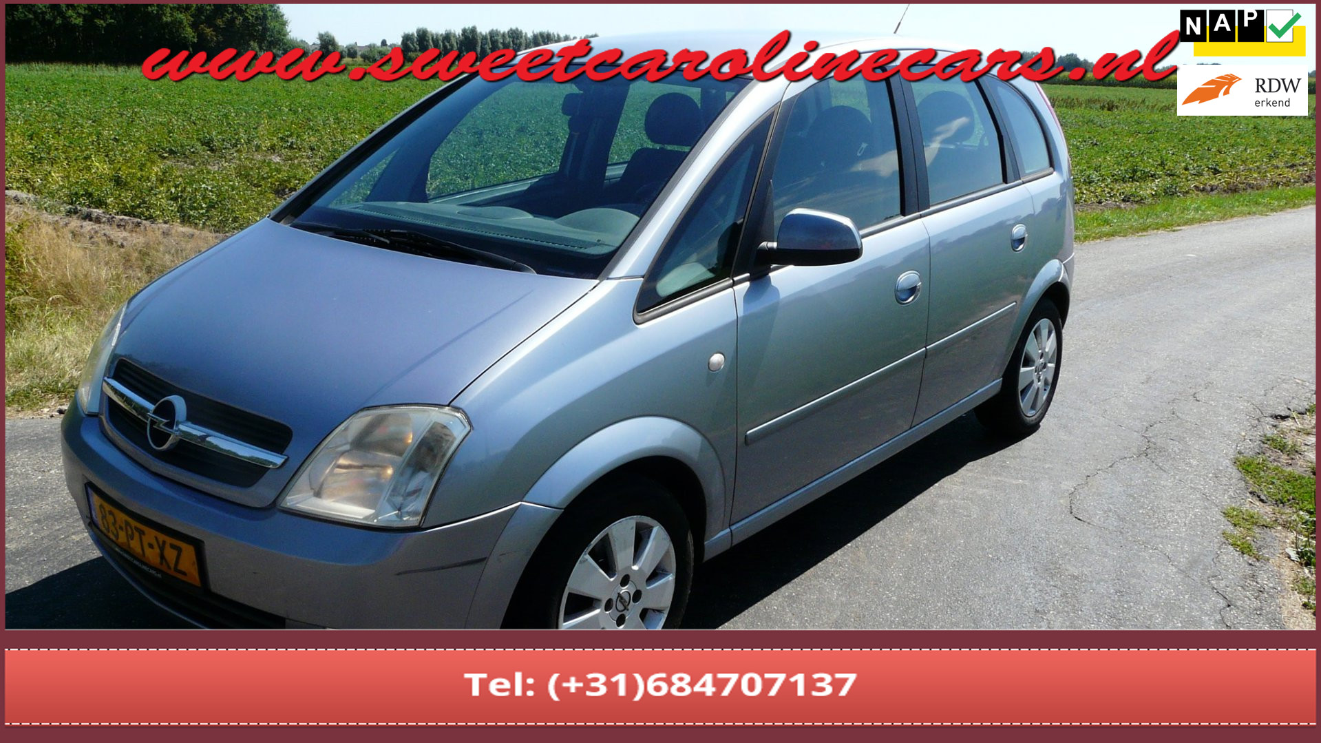 Opel Meriva-a 1.6-16V Cosmo,Automaat,Airco,Elec.pakket,Lmv's,Trekhaak! 2004 - voorkant
