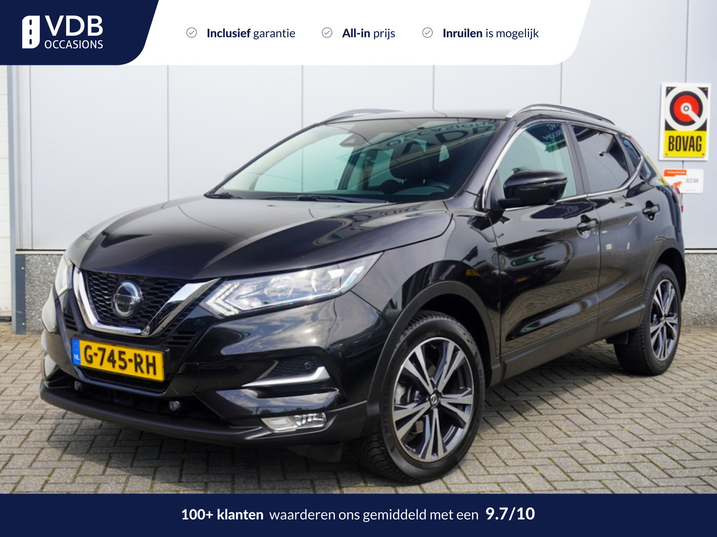 Nissan Nissan Qashqai 1.3 DIG-T N-Connecta 140PK | Panoramadak | CarPlay | 360 Camera | Clima 2019 - voorkant