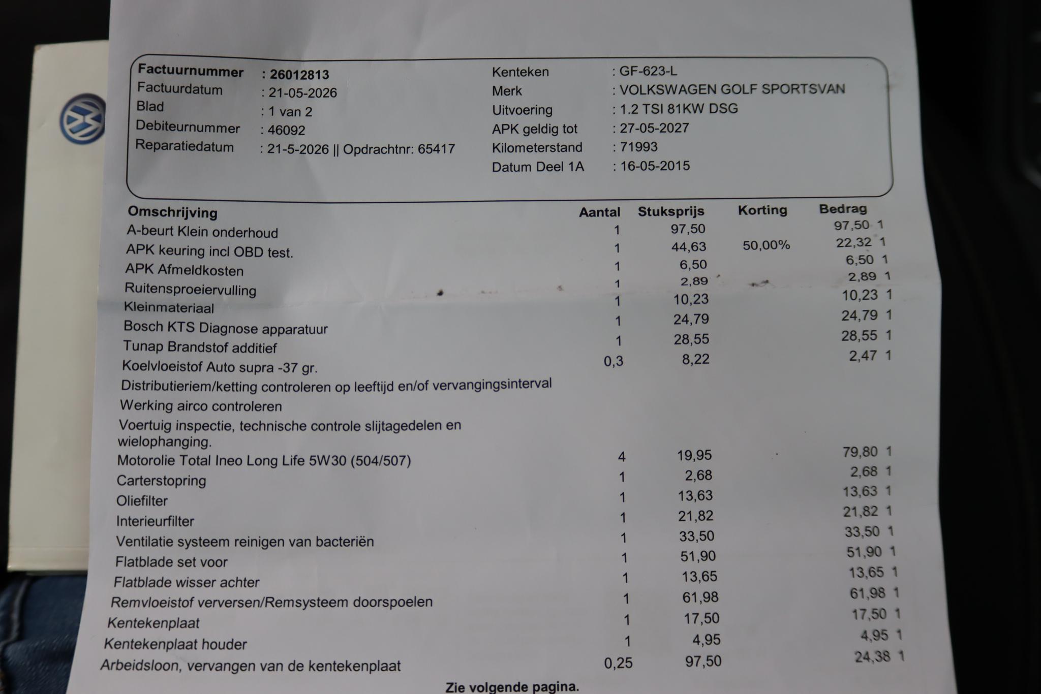 Foto van Volkswagen Golf Sportsvan