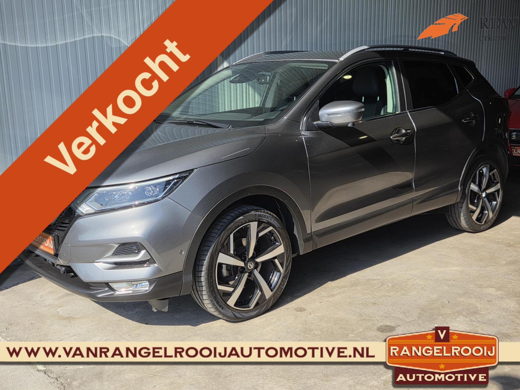 Nissan Qashqai 1.2 Tekna Automaat, trekh., LED kopl., half leer, DAB, stoelverw., 19" lmv 2017 - voorkant