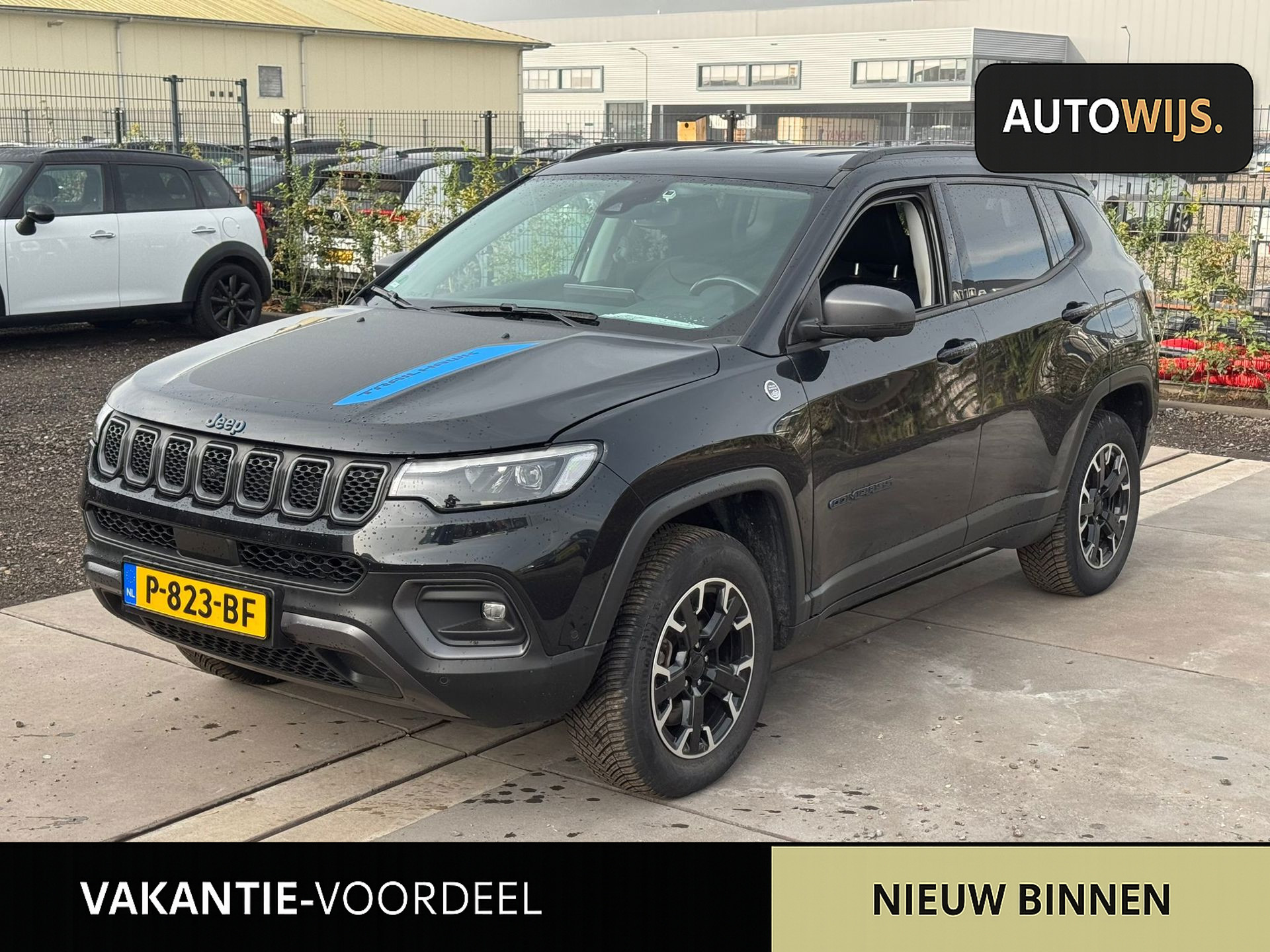 Jeep Compass 4xe 240 Plug-in Hybrid Electric Trailhawk|LEDER|TREKHAAK|CAMERA|DEALER ONDERHOUDEN 2021 - voorkant