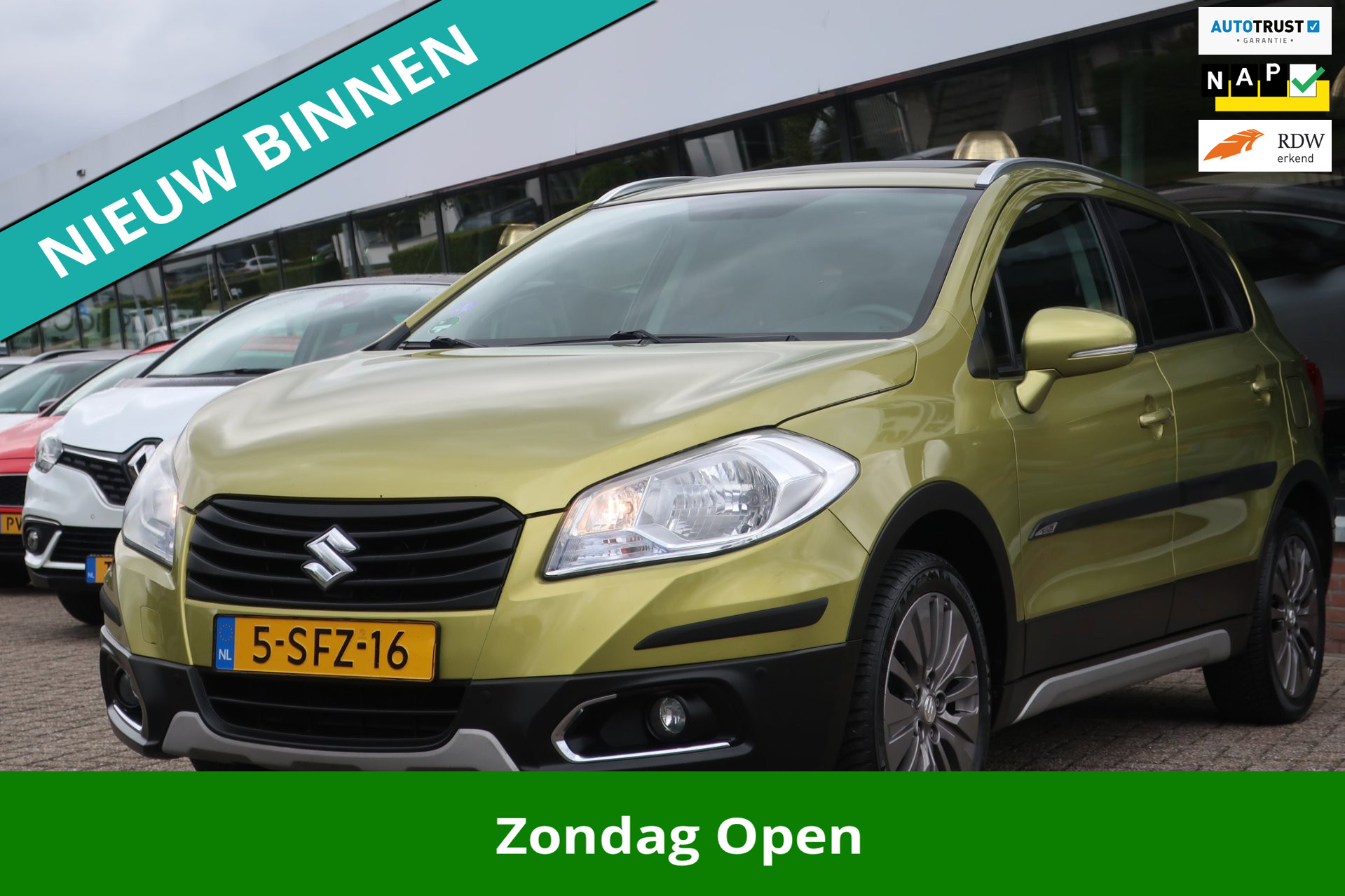 Suzuki Sx4 1.6 Exclusive  CLIMA_PANO_KEYLESS_PDC V+A_AFN-TREKHAAK_17-INCH. 2013 - voorkant