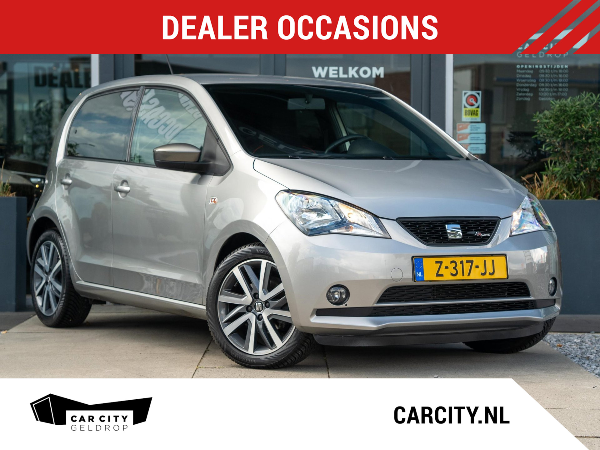 Seat Mii 1.0 FR Intense / Stoelverwarming / Lichtmetaal / Zwarte hemel 2017 - voorkant