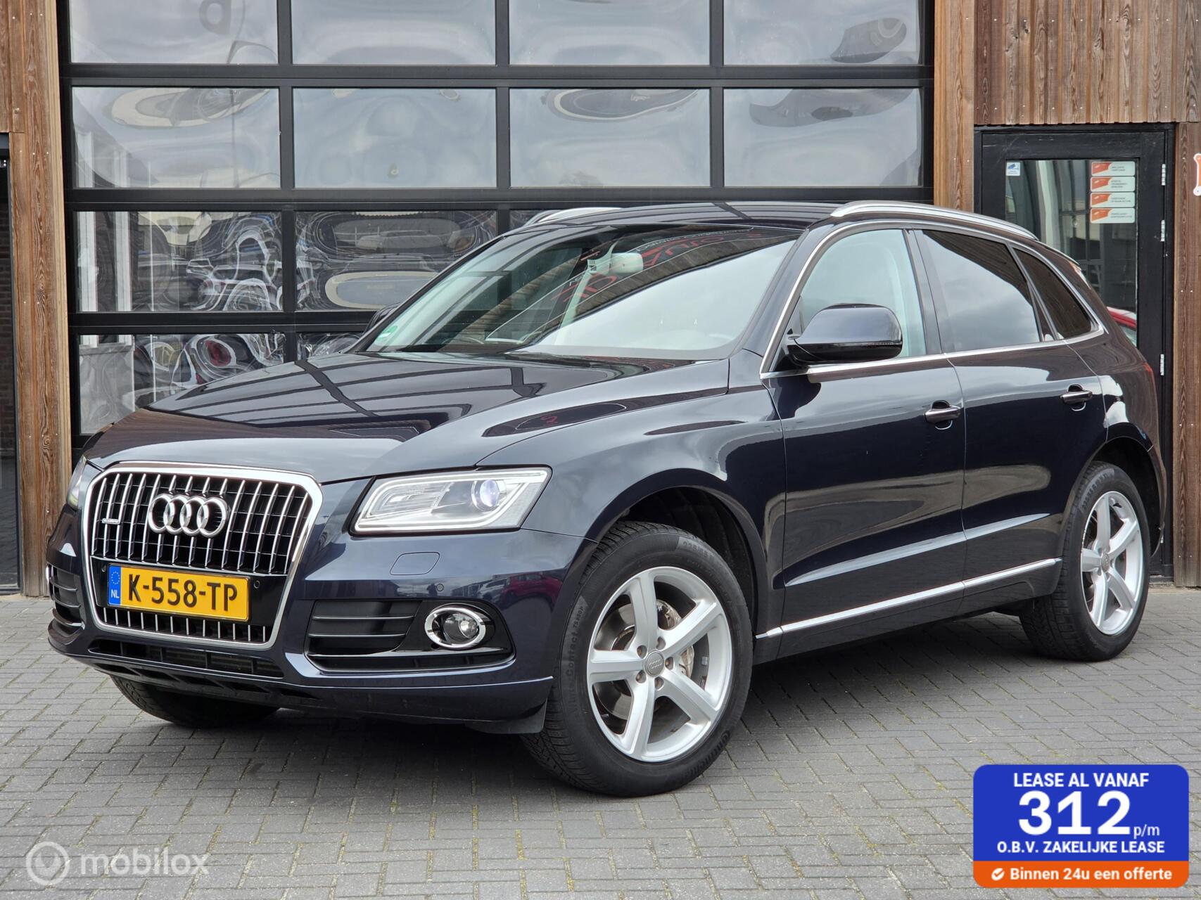 Audi Q5 2.0 TFSI QUATTRO 230PK CARPLAY LEER NAVI CRUISE TREKHAAK 2015 - voorkant