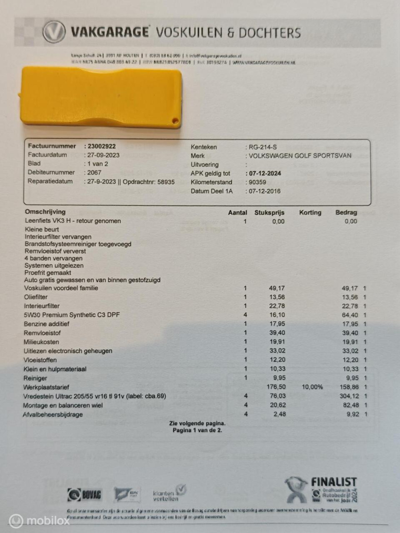 Foto van Volkswagen Golf Sportsvan