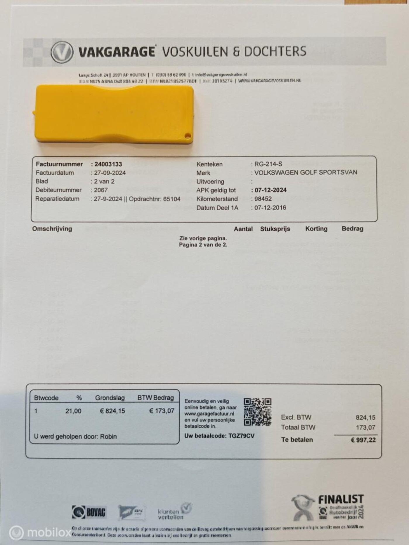 Foto van Volkswagen Golf Sportsvan