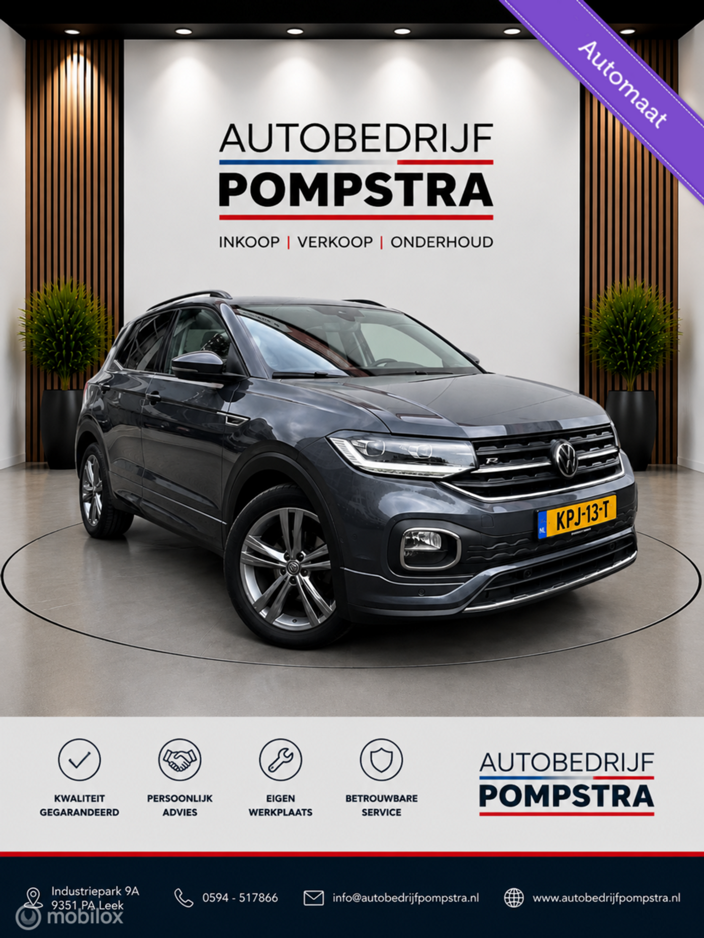 Volkswagen T-cross 1.0 TSI110 DSG 2X R-line/NAVI/VIRTUALDASH 2023 - voorkant