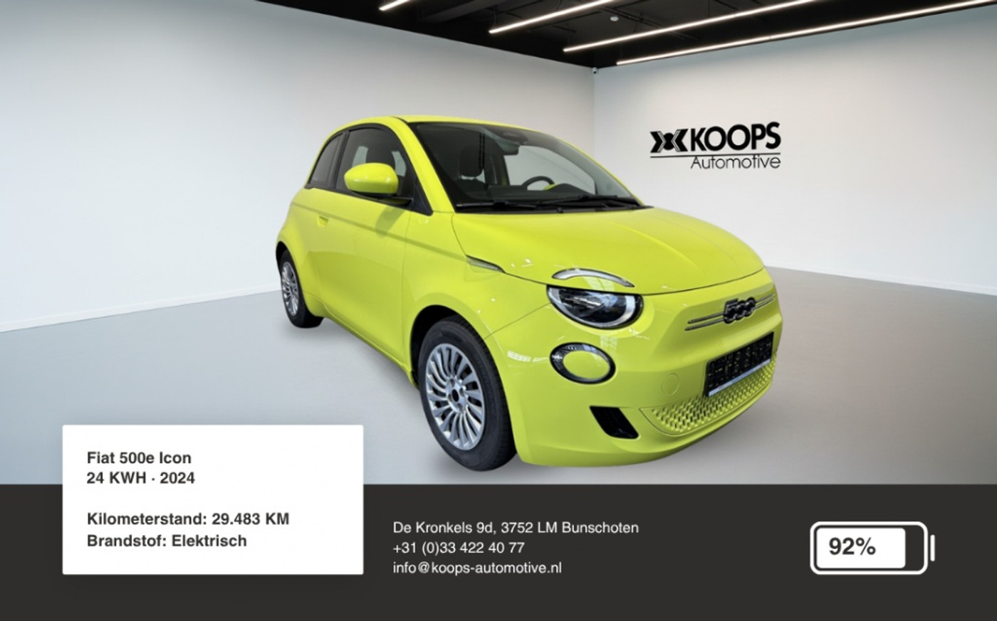 Fiat 500 SOH 92% | Car play | Cruise control | Lane assist 2024 - voorkant