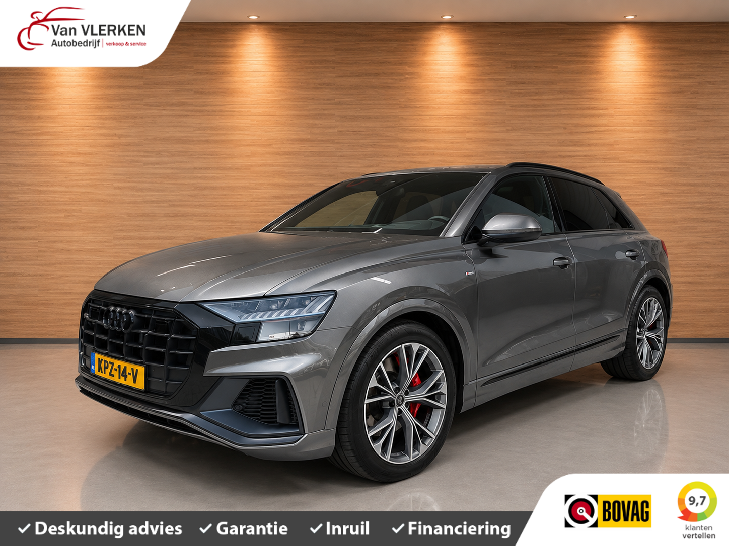 Audi Q8 55 TFSI E 55 TFSI e quattro S-Line PANO HEAD-UP Fabrieksgarantie 2028 2023 - voorkant