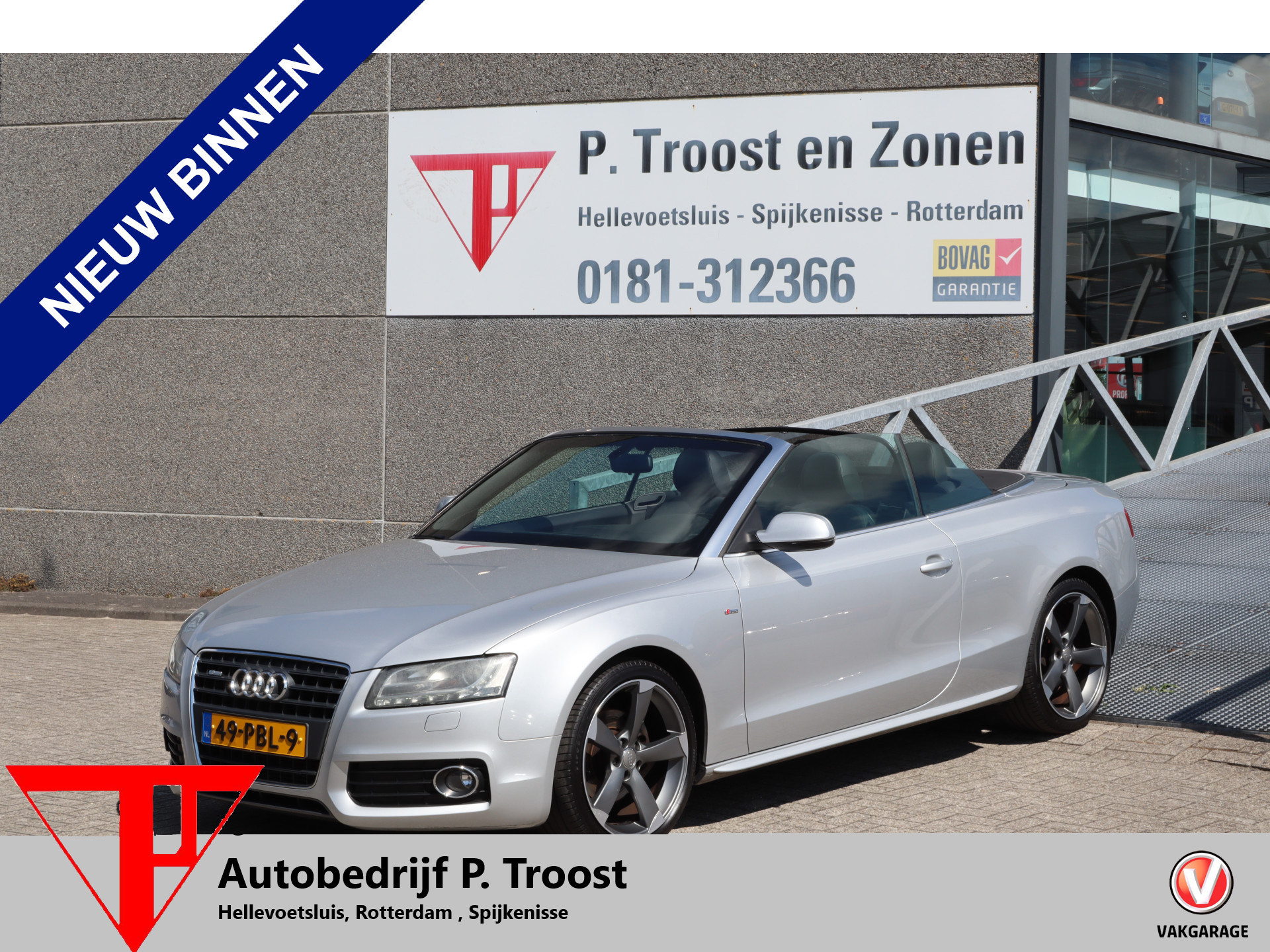 Audi Audi A5 Cabriolet 1.8 TFSI Pro Line 2X S-line Nederlandse auto! Cruise control/Bluetooth/Parkeersensoren/19 inch licht metaal/Climate control/Navigatie 2011 - voorkant