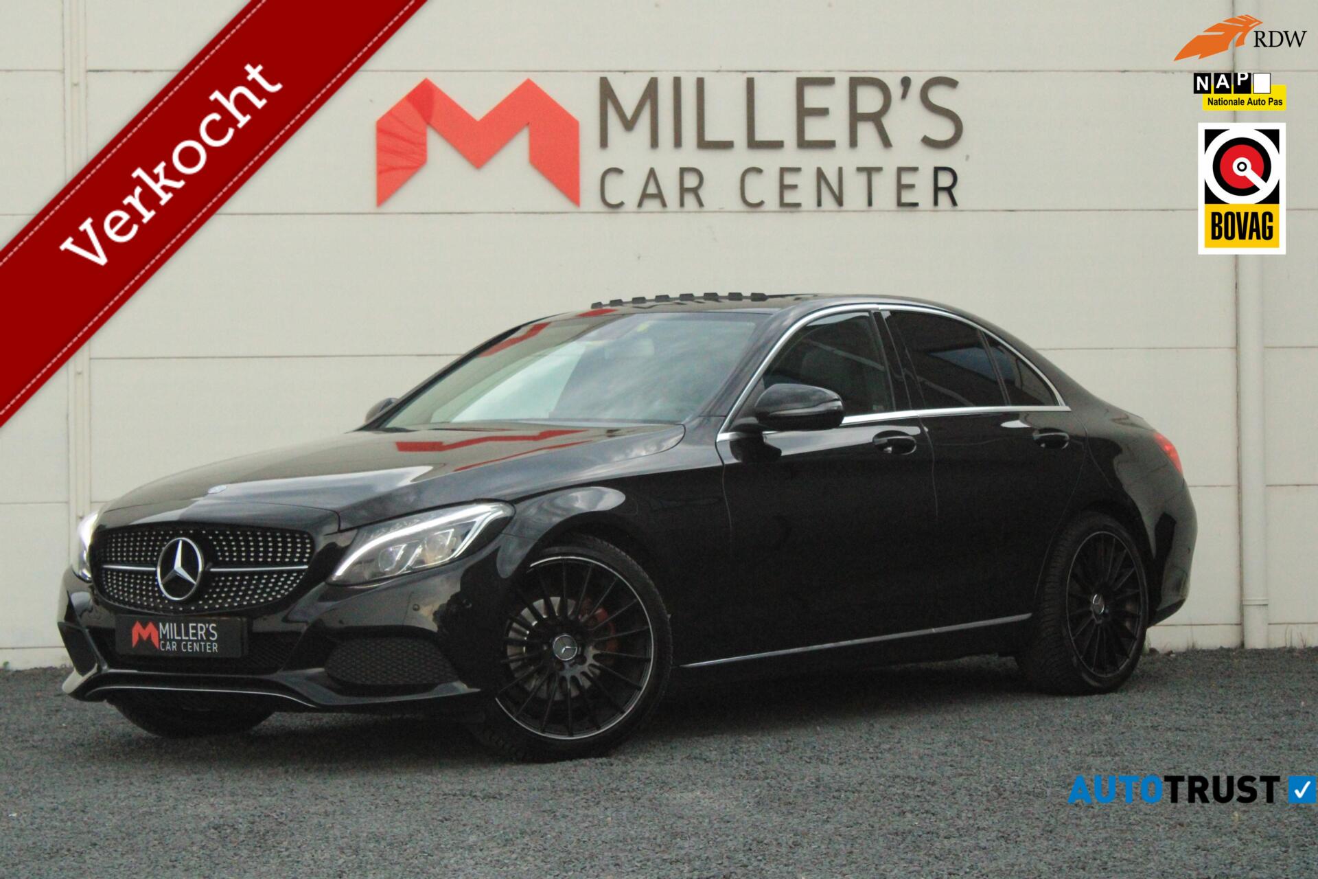 Mercedes-Benz C 220 D 220 CDI Prestige AMG Pano PDC Black 170 PK 2015 - voorkant