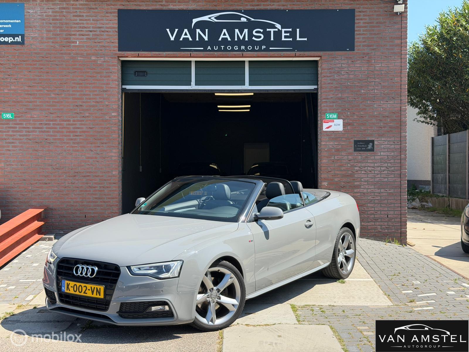Audi A5 Cabriolet 1.8 TFSI S Line Automaat | Nardo Grey | B&O | Stoelverwarming 2015 - voorkant