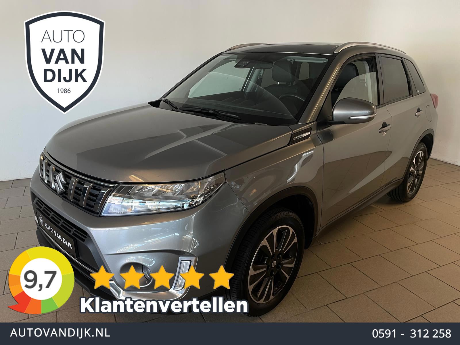 Suzuki Vitara 1.4 Boosterjet Style Smart Hybrid AIRCO CLIMA NAVI CRUISE BLUETOOTH ELEK RAMEN VELGEN STOELVERW TREKHAAK NIEUWSTAAT 2021 - voorkant