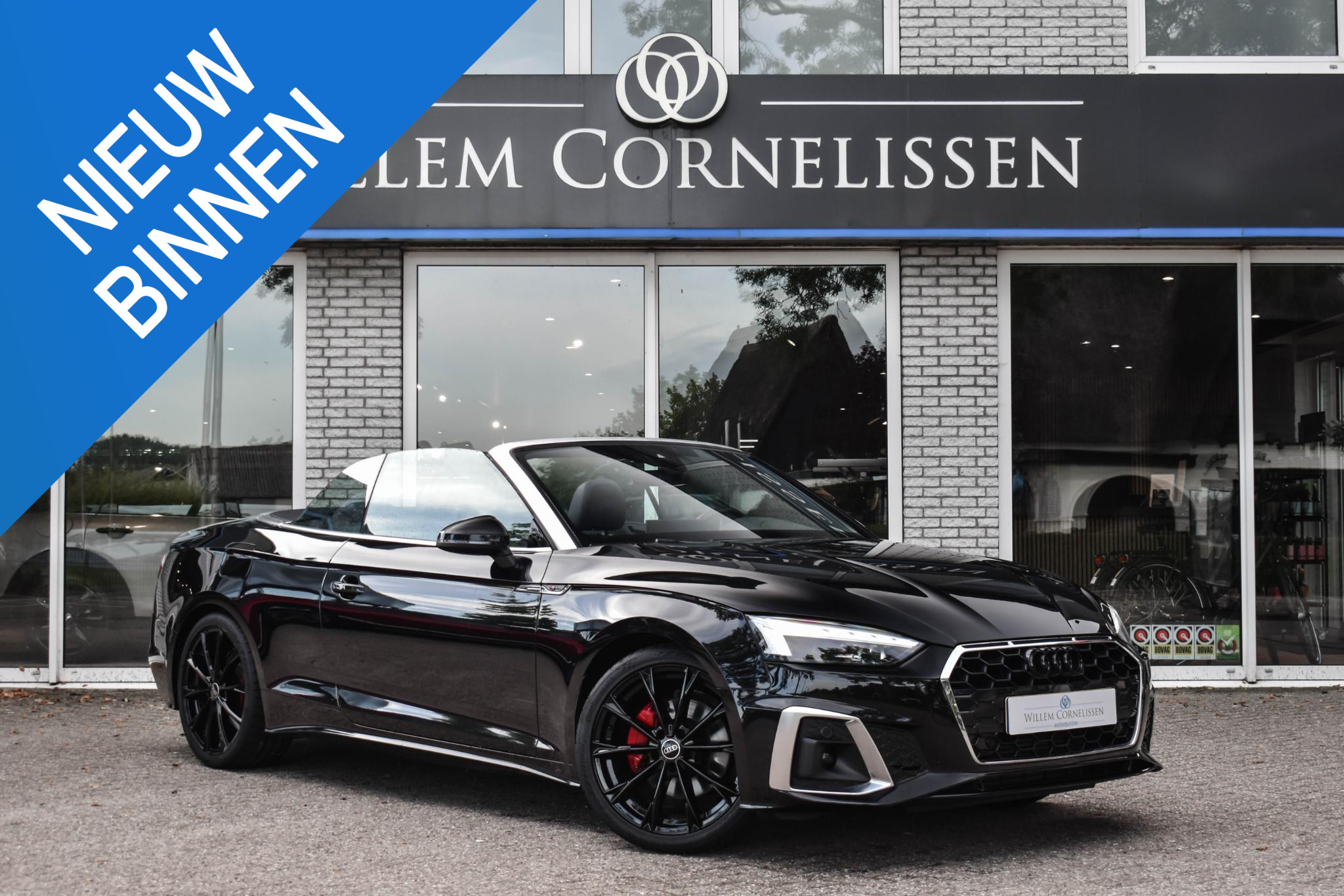 Audi A5 Cabriolet 40 TFSI S edition Leder B&O Elc Stoel Airscarf BTW 2024 - voorkant