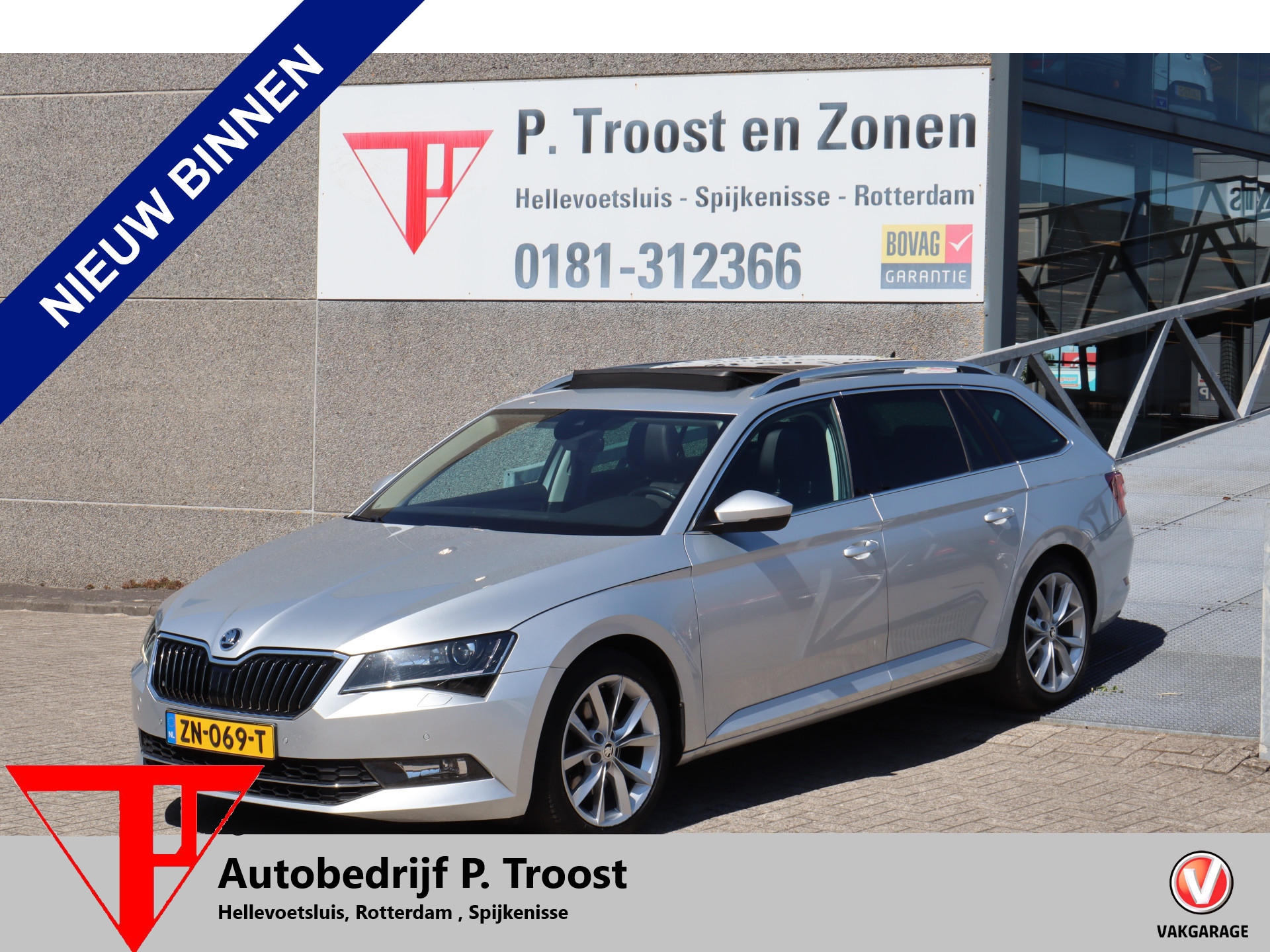 Skoda Superb 1.5 TSI ACT FULL OPTIONS!! Automaat/Orig NL/Panoramadak/Virtueel cockpit/Stoelverwarmingvoor en achter/Achteruitrijcamera/Trekhaak/Adaptice cruise control/Navigatie 2019 - voorkant