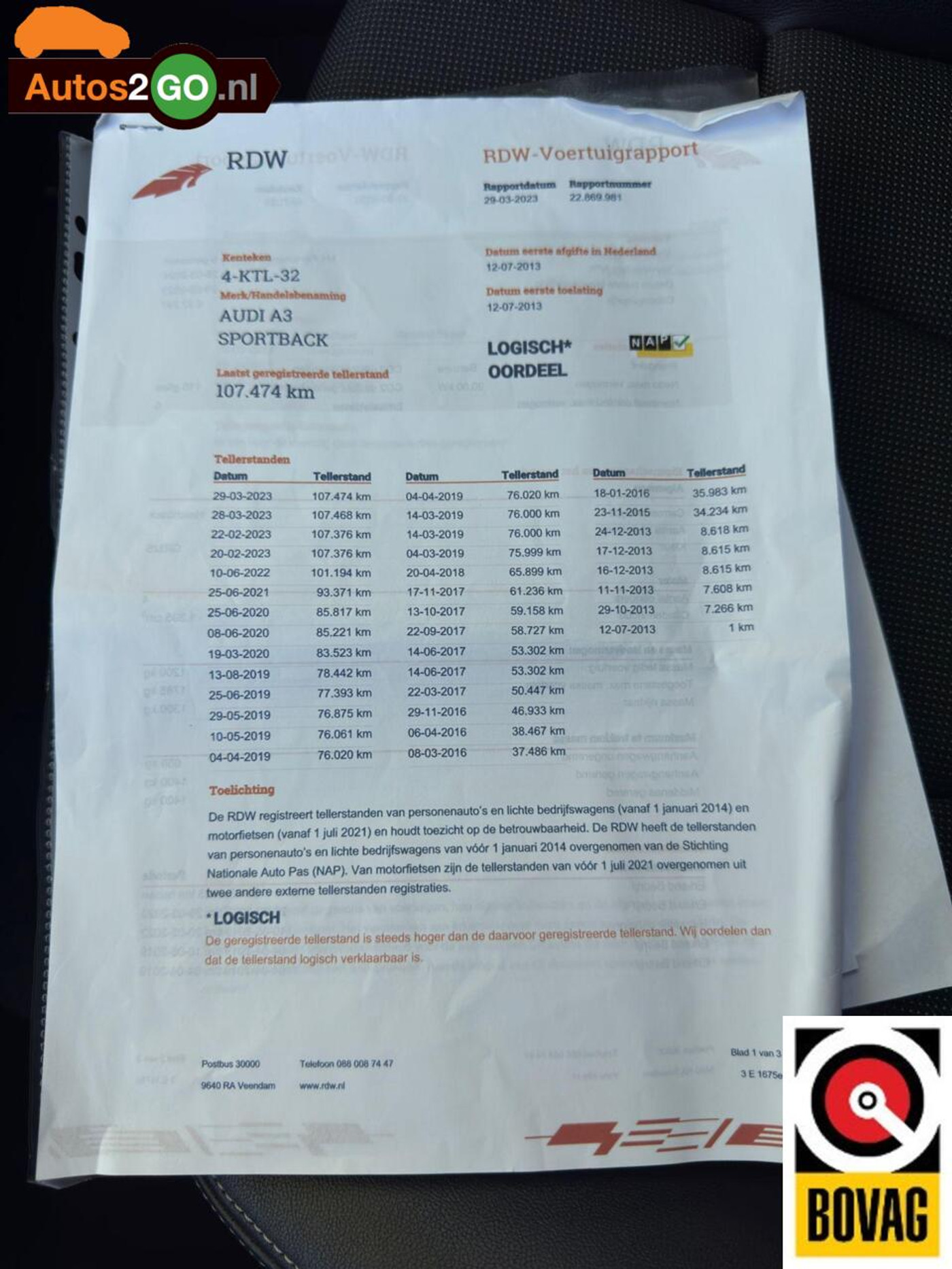 Foto van Audi A3 Sportback