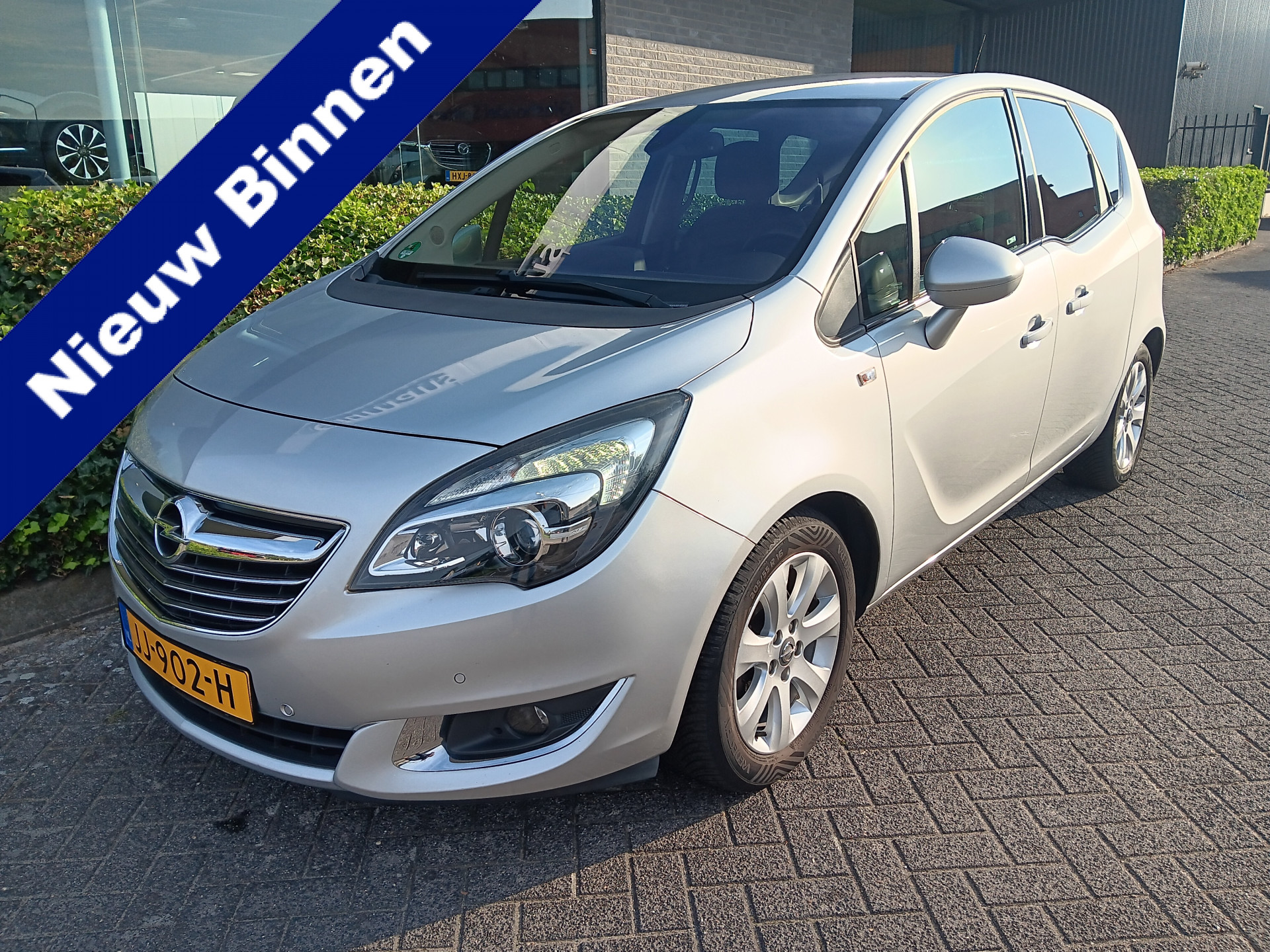 Opel Meriva 1.4 120PK Turbo Blitz, NL auto, 1e eig., Airco, Leder, PDC voor & achter, 16" LMV etc. incl. 12 MND BOVAGGARANTIE 2016 - voorkant