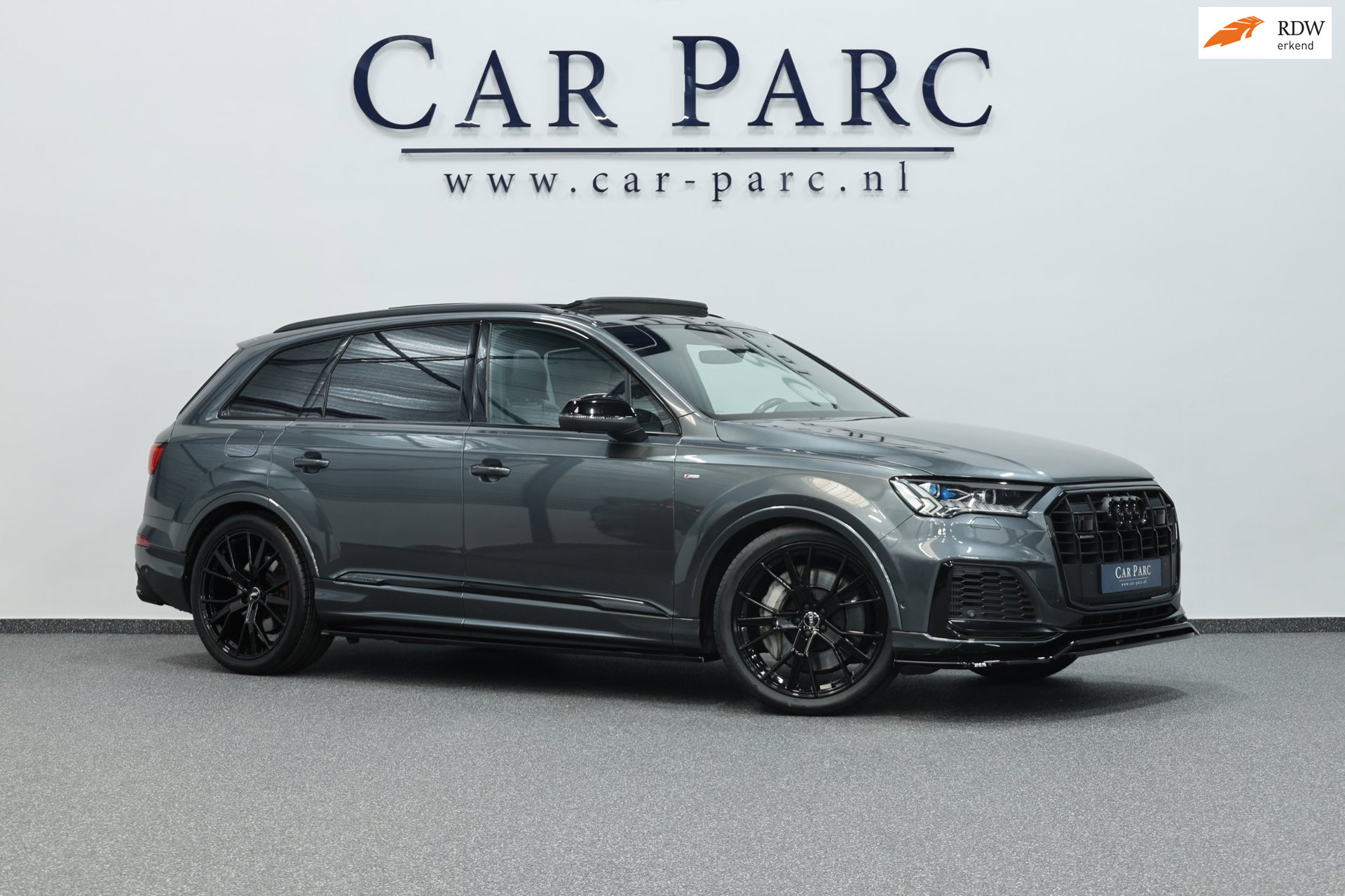 Audi Q7 55 TFSI E 55 TFSI e quattro 381+PK 3x S-line BTW/MAXTON/B&O/SFEER/PANO/LUCHT/ALCANTARA+S.VERWARMING+MEMORY/22"/ACC/12 MND GARANTIE 2021 - voorkant