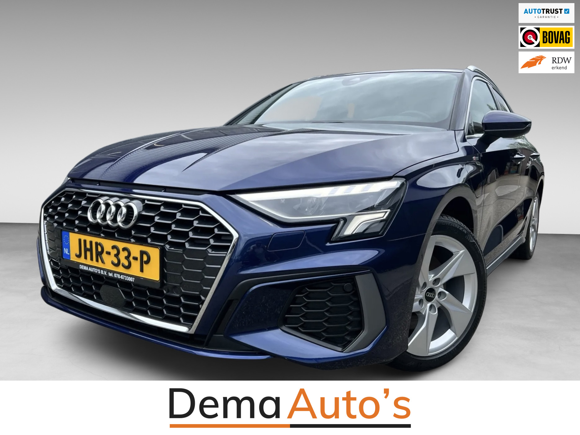 Audi A3 40 TFSIe 40 TFSI 2X S-LINE SOH-TEST/V-COCKPIT/DAB/CARPLAY/NAVI/LED/SFEERVERL/// 2021 - voorkant