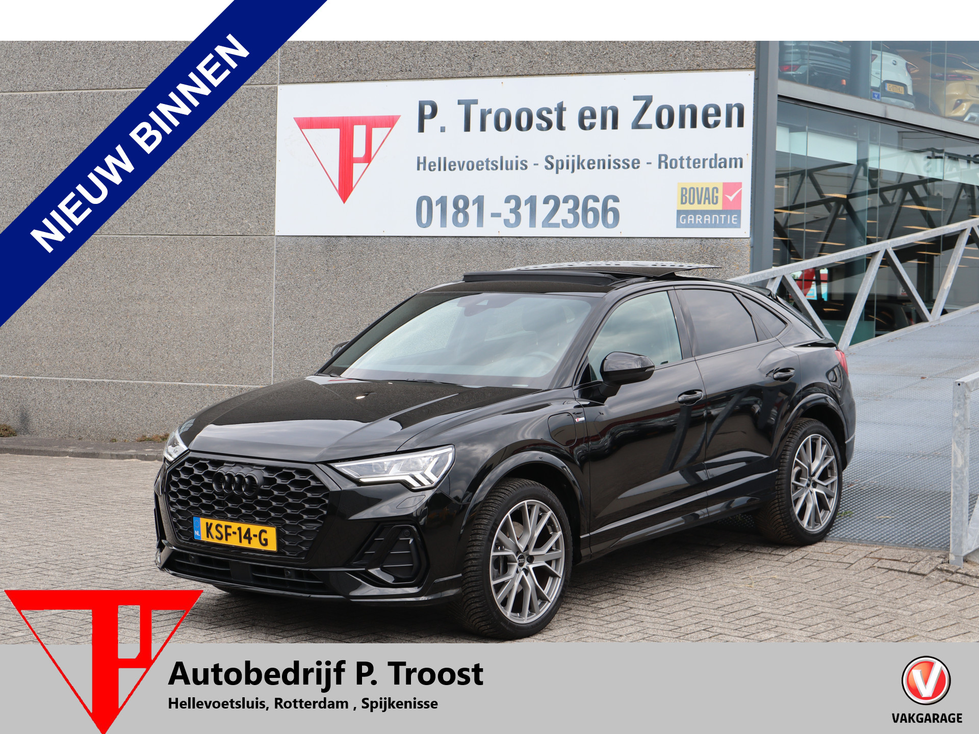 Audi Q3 Sportback E-tron 45 TFSI e Edition 3x S-Line! Panoramadak/Sonos audio/Afneembare trekhaak/Stuur+stoelverwarming/Apple carplay/Achteruitrijcamera/Parkeersensoren/DAB 2023 - voorkant