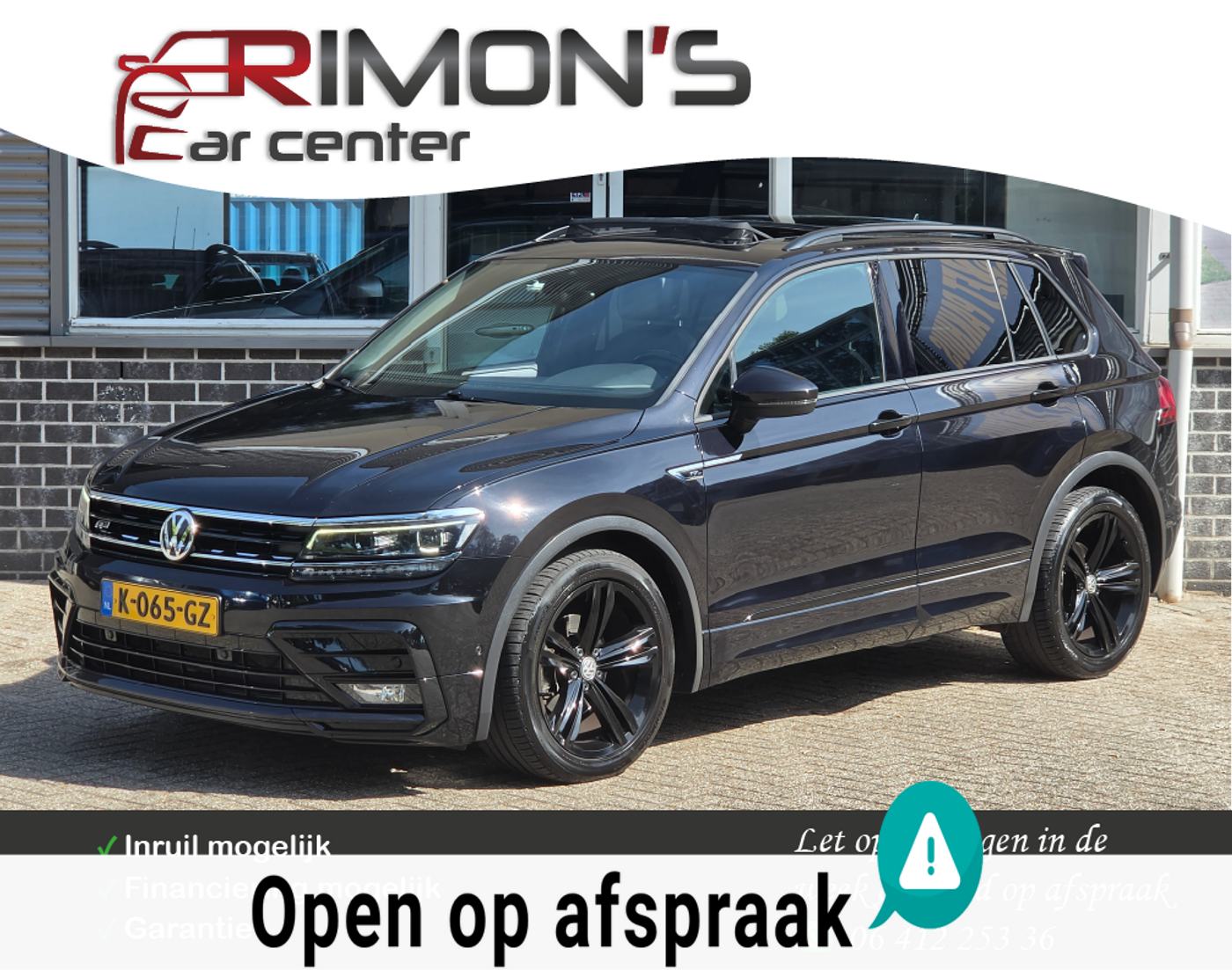 Volkswagen Tiguan 2.0 TDI Automaat 2X R-Line Leder Pano Camera Keyless Entry 2020 - voorkant