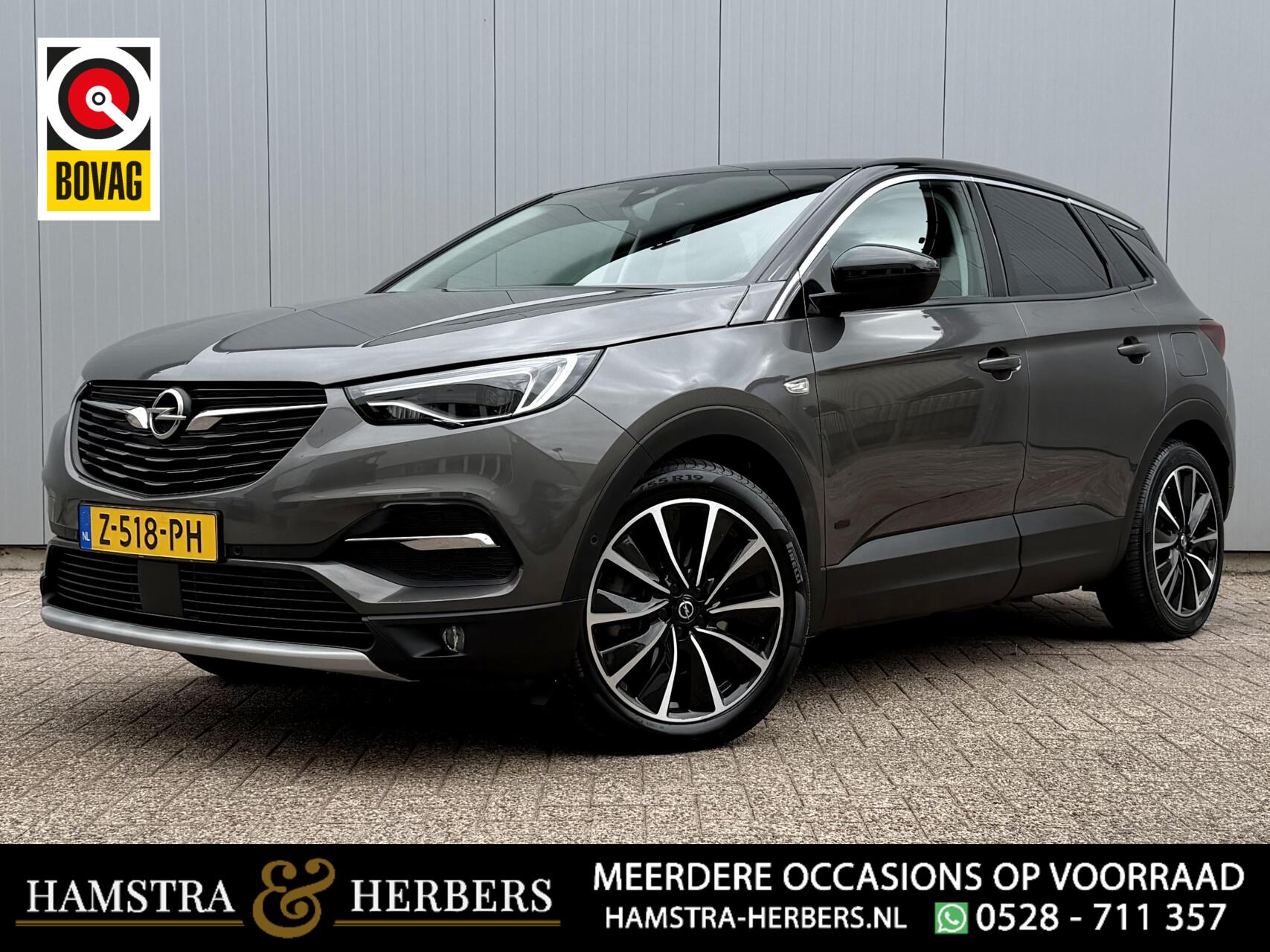 Opel Grandland X 1.6 Turbo Hybrid4 Innovation antraciet 2020 - voorkant